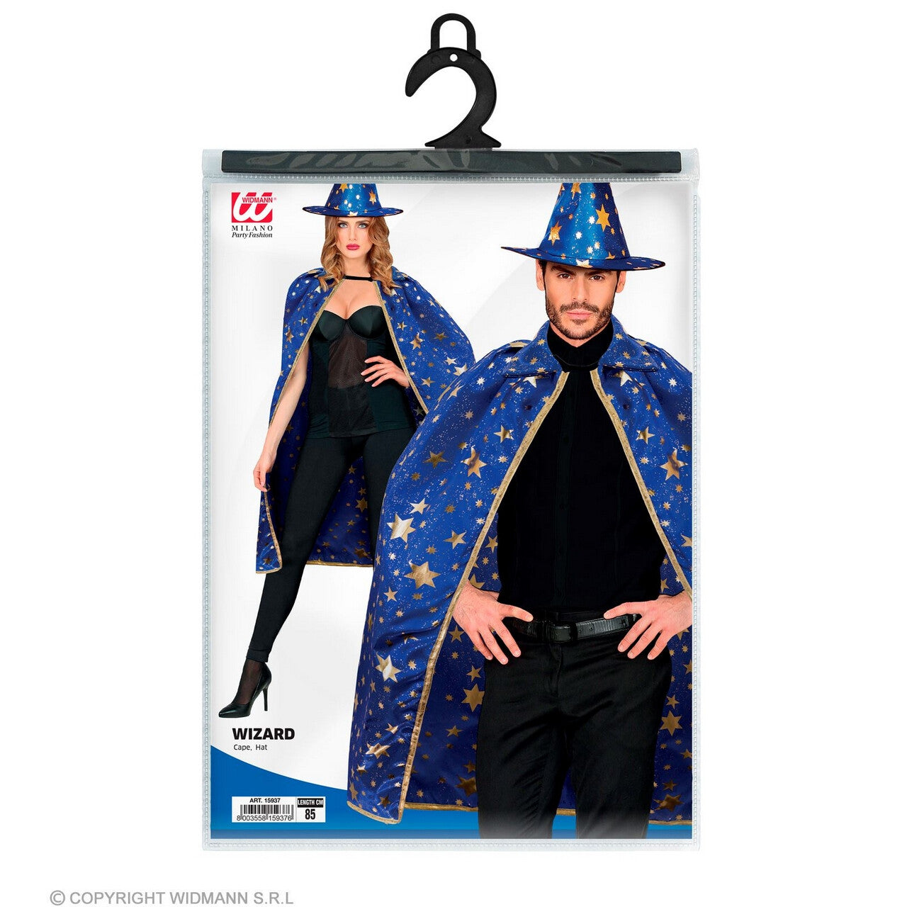 Op deze afbeelding zie je een Kostuums, van het merk Widmann. Magische Blauwe Tovenaar Van Starmanie Kostuum