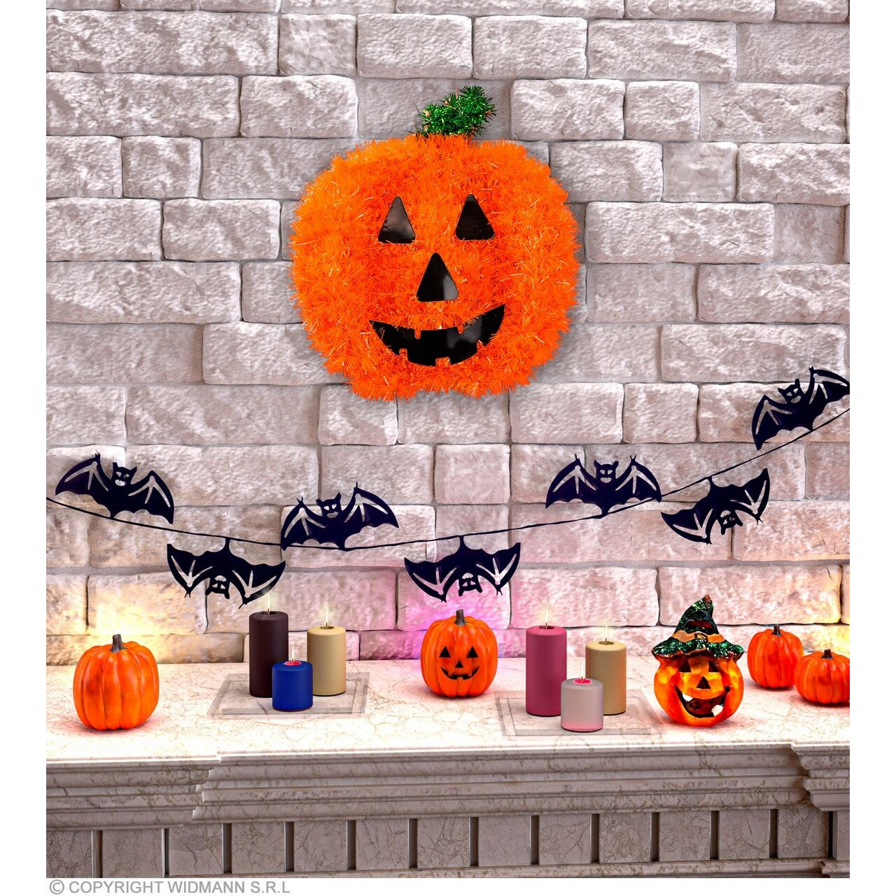 Op deze afbeelding zie je een Decoratie, van het merk Widmann. Versiering Halloween Pompoen