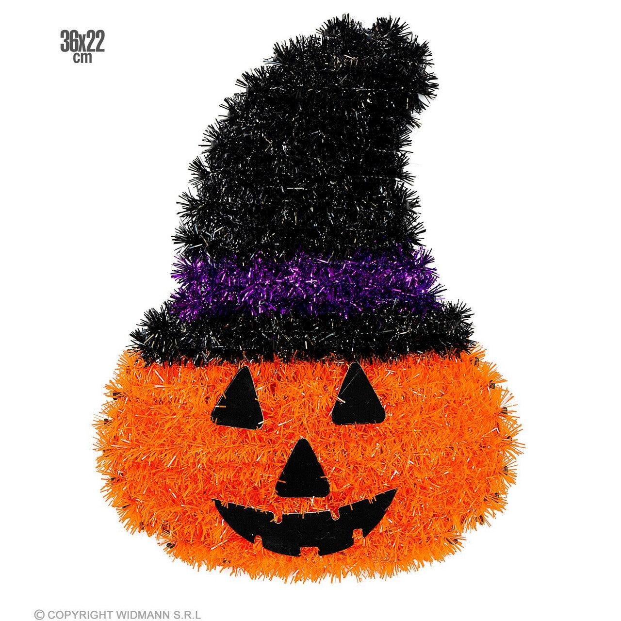 Op deze afbeelding zie je een Decoratie, van het merk Widmann. Versiering Halloween Pompoen Met Hoed