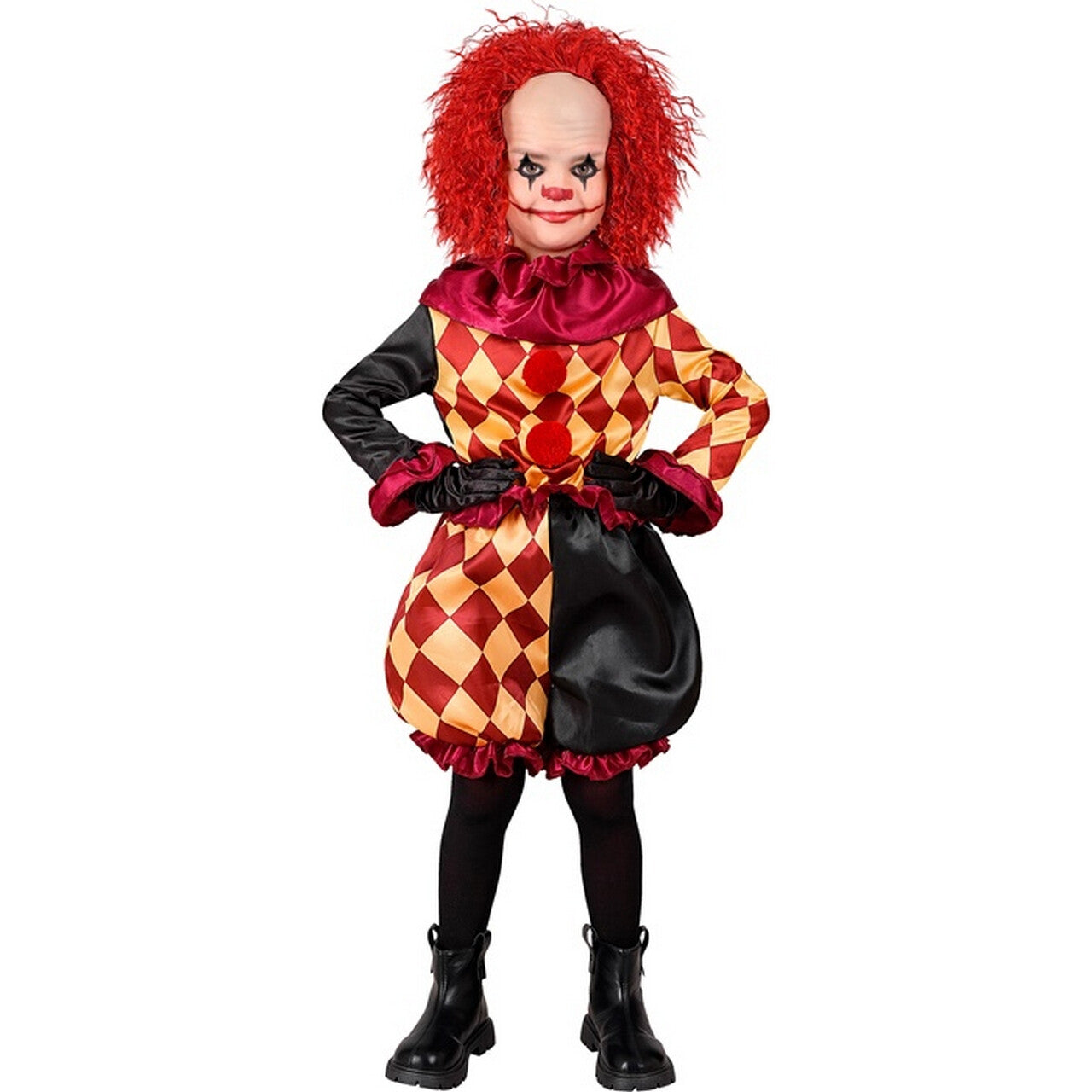 Op deze afbeelding zie je een Kostuums, van het merk Widmann. Harry Horror Clown Kind Kostuum