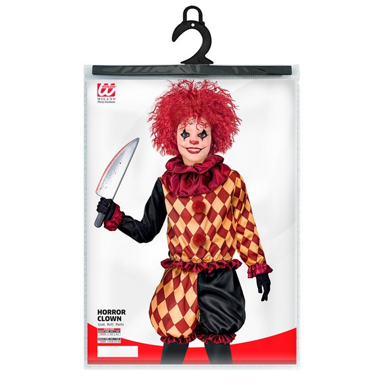 Op deze afbeelding zie je een Kostuums, van het merk Widmann. Harry Horror Clown Kind Kostuum
