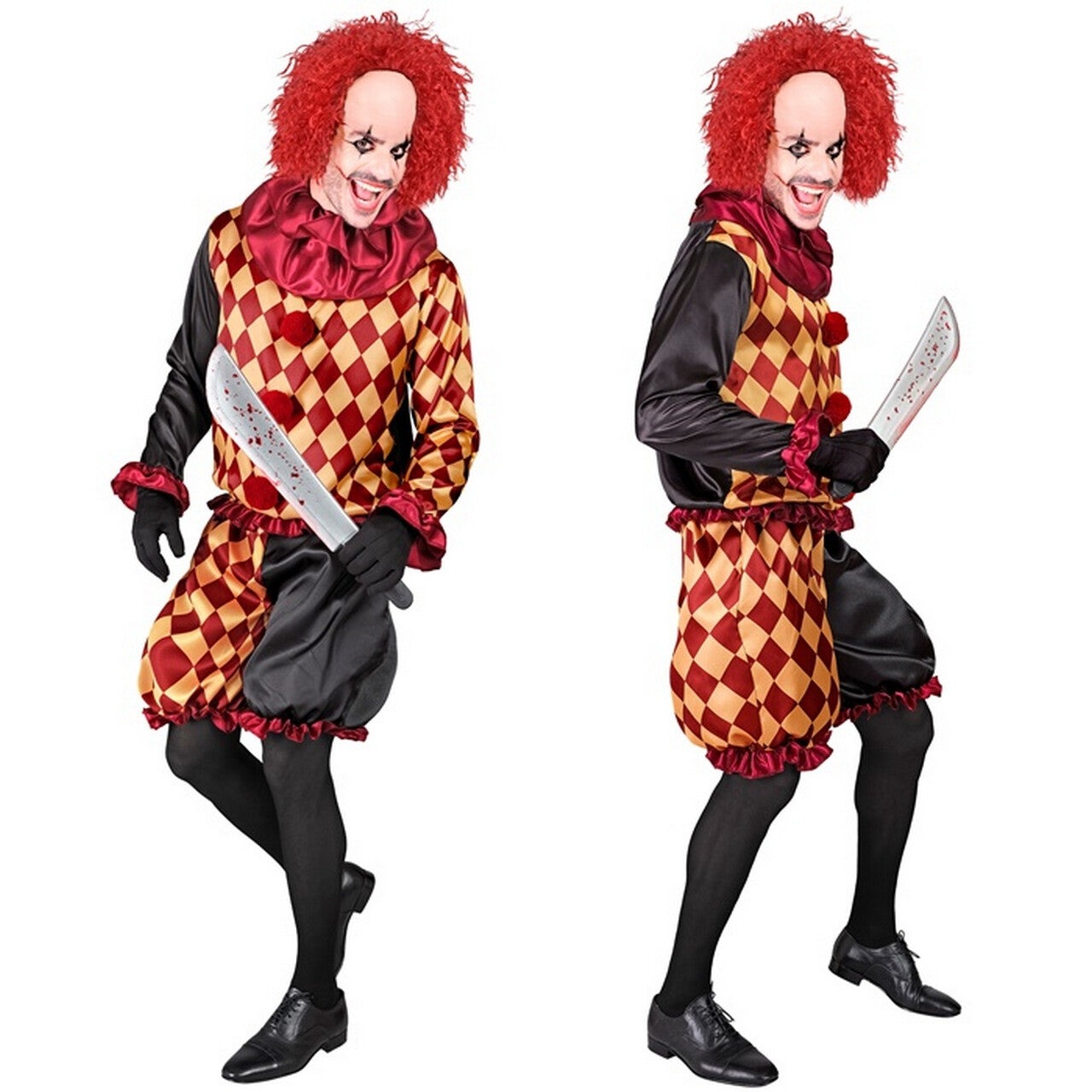 Op deze afbeelding zie je een Kostuums, van het merk Widmann. Henry Horror Clown Kostuum