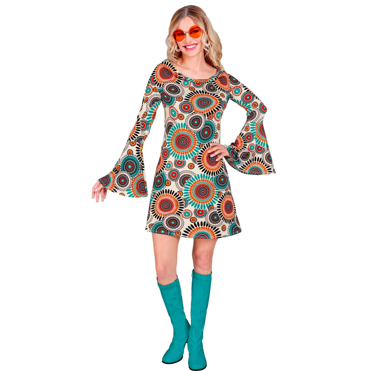Op deze afbeelding zie je een Kostuums, van het merk Widmann. Super 60s True Vintage Jurk Vrouw