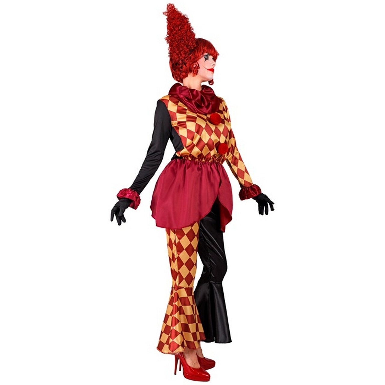 Op deze afbeelding zie je een Kostuums, van het merk Widmann. Hester Jester Horror Clown Vrouw Kostuum