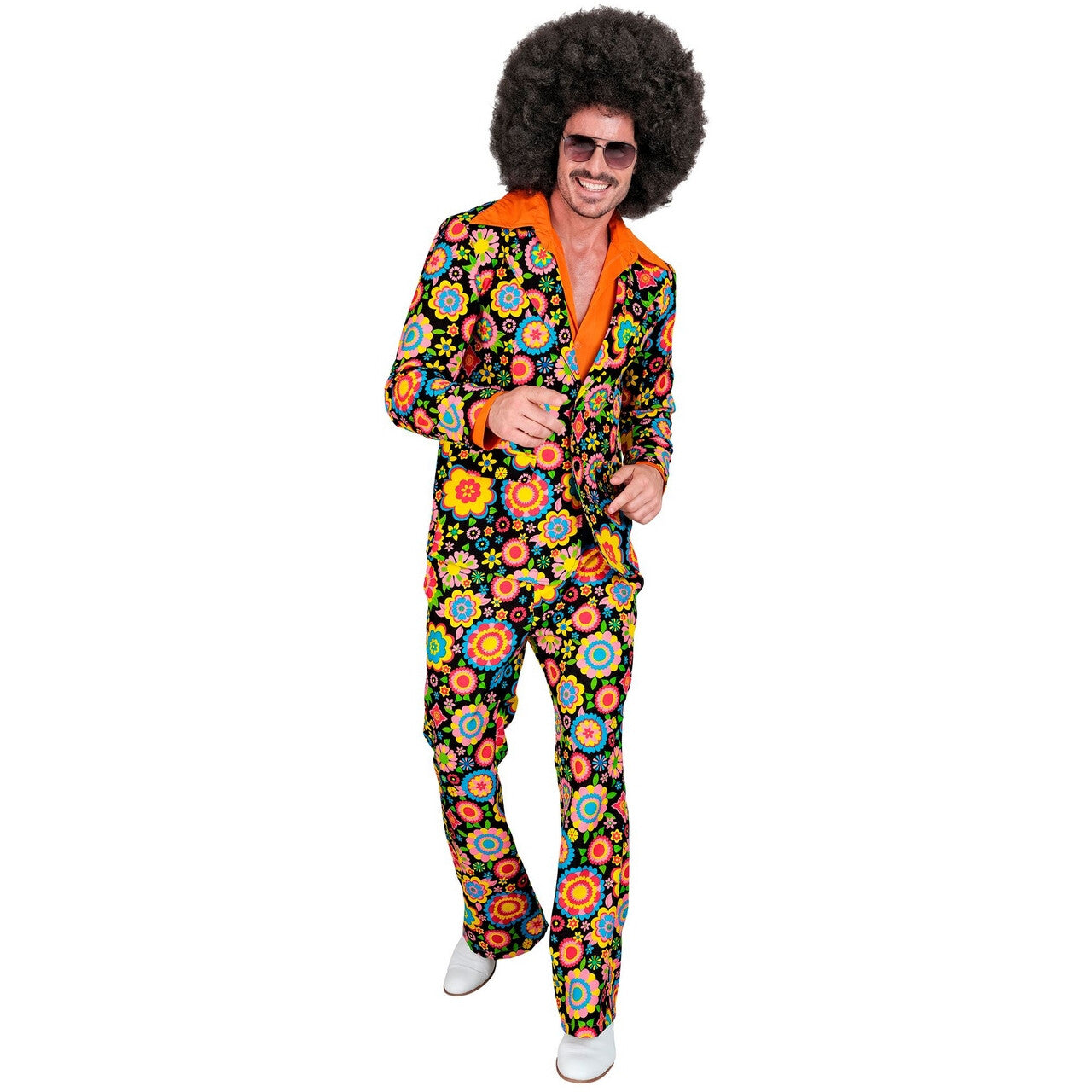Op deze afbeelding zie je een Kostuums, van het merk Widmann. So Into The 60s Flower Love 2delig Man Kostuum