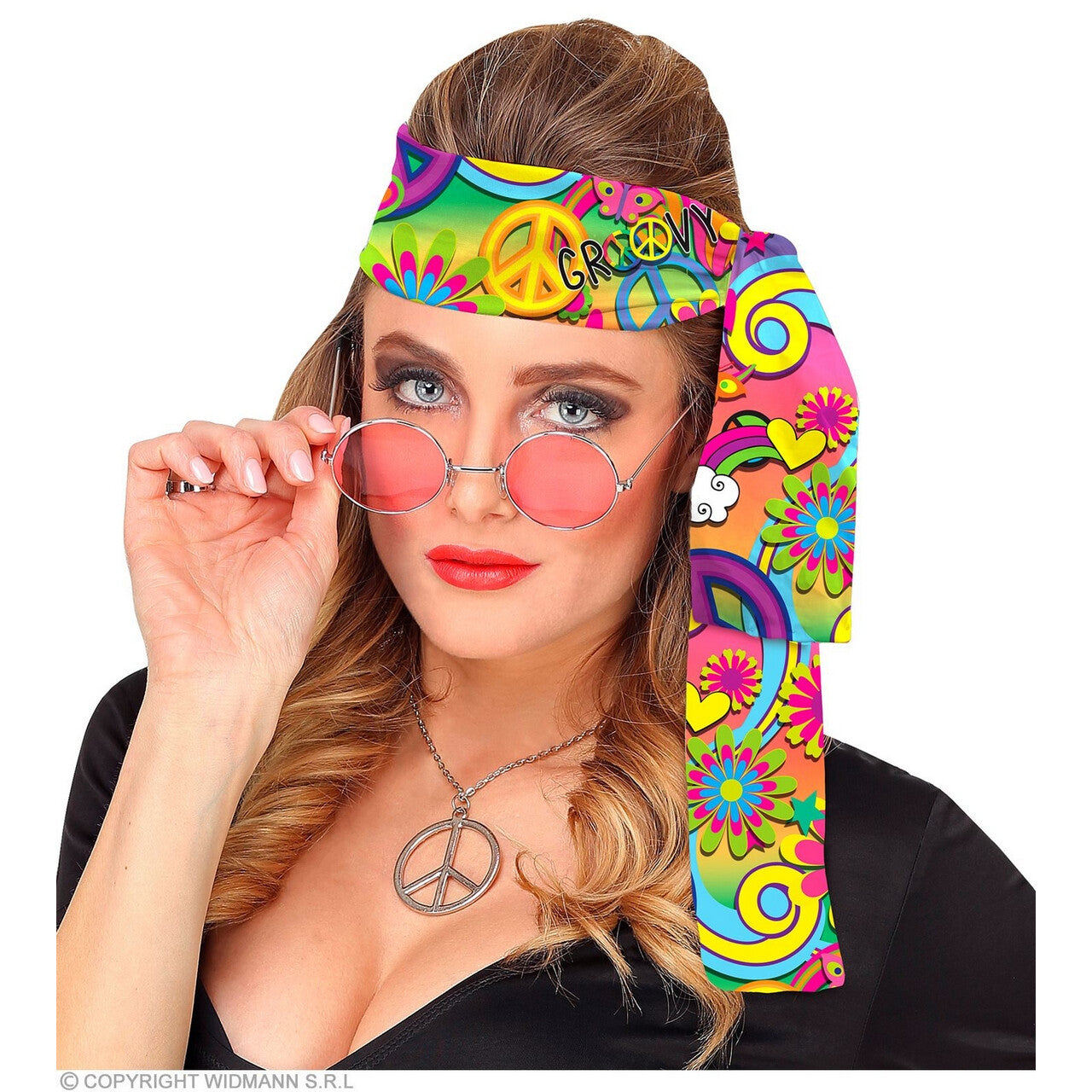 Op deze afbeelding zie je een Accessoires, van het merk Widmann. So 60s Hoofdband Hippie Power