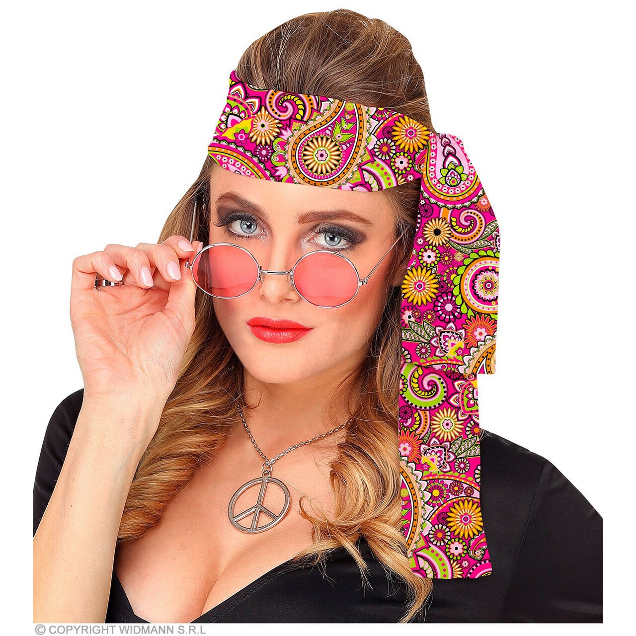 Op deze afbeelding zie je een Accessoires, van het merk Widmann. So 60s Hoofdband Paisley Pink