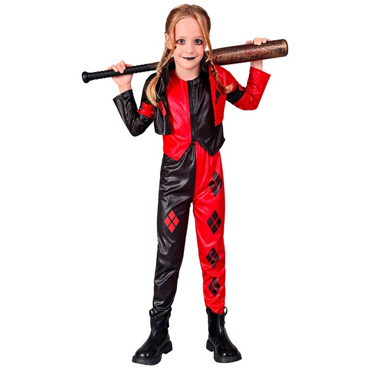 Op deze afbeelding zie je een Kostuums, van het merk Widmann. Ondeugende Harlekijn Meisje Kostuum