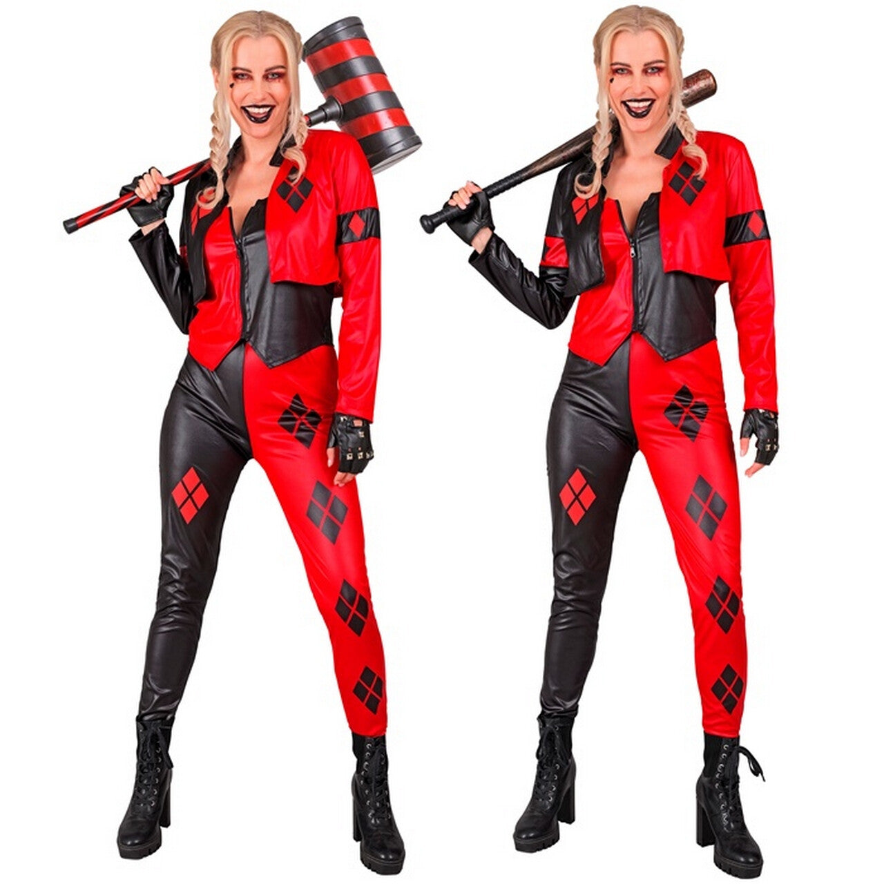 Op deze afbeelding zie je een Kostuums, van het merk Widmann. Evil Hailey Harlequin Vrouw Kostuum