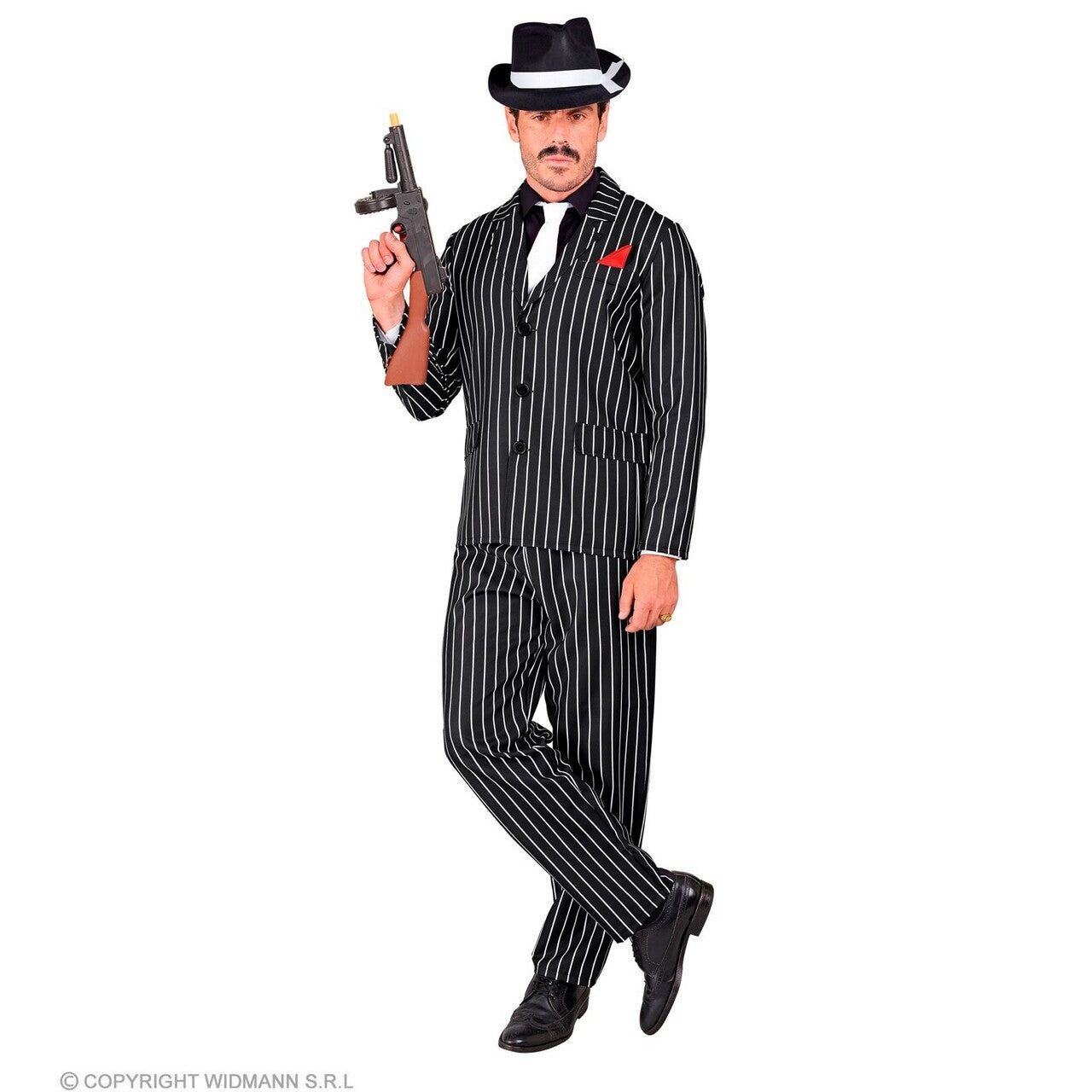 Op deze afbeelding zie je een Kostuums, van het merk Widmann. Gary Gangster Man Kostuum