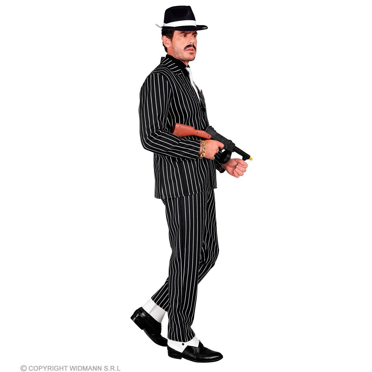Op deze afbeelding zie je een Kostuums, van het merk Widmann. Gary Gangster Man Kostuum