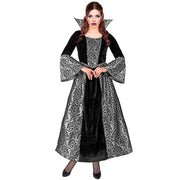 Op deze afbeelding zie je een Kostuums, van het merk Widmann. Gothic Vamp Zilverbloed Vrouw Kostuum