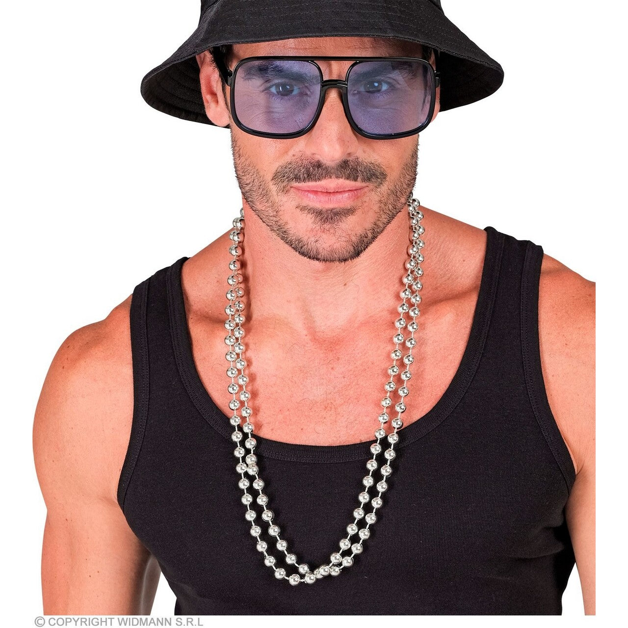 Op deze afbeelding zie je een Accessoires, van het merk Widmann. Dubbele Kralen Ketting Zilver