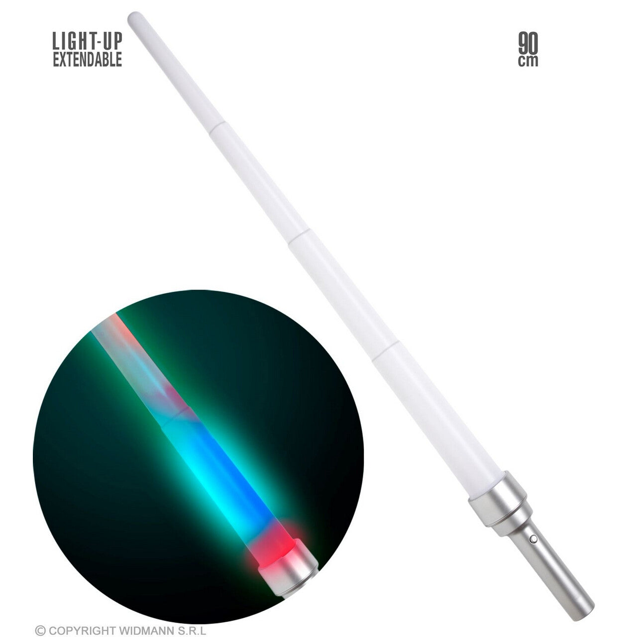 Op deze afbeelding zie je een Accessoires, van het merk Widmann. Uitschuifbaar Lichtzwaard Met Lichtfunctie