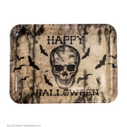 Op deze afbeelding zie je een Decoratie, van het merk Widmann. Dienblad Happy Halloween Schedel