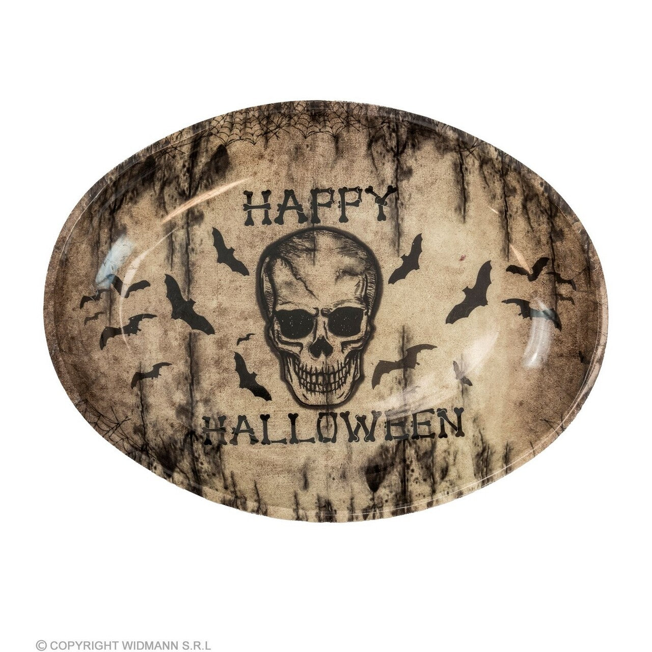 Op deze afbeelding zie je een Decoratie, van het merk Widmann. Schaal Happy Halloween Schedel