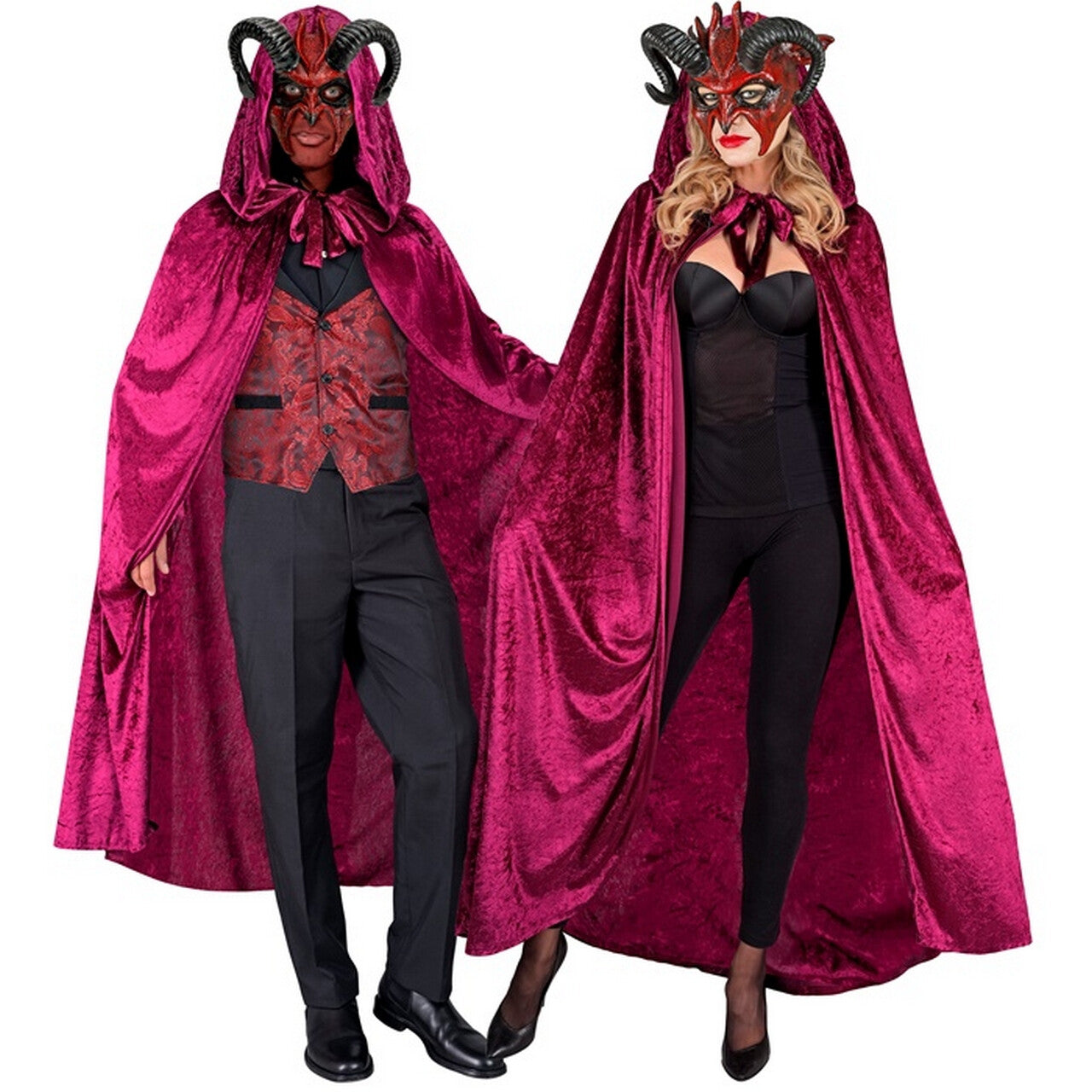 Op deze afbeelding zie je een Kostuums, van het merk Widmann. Fluwelen Cape Rood 140 Centimeter