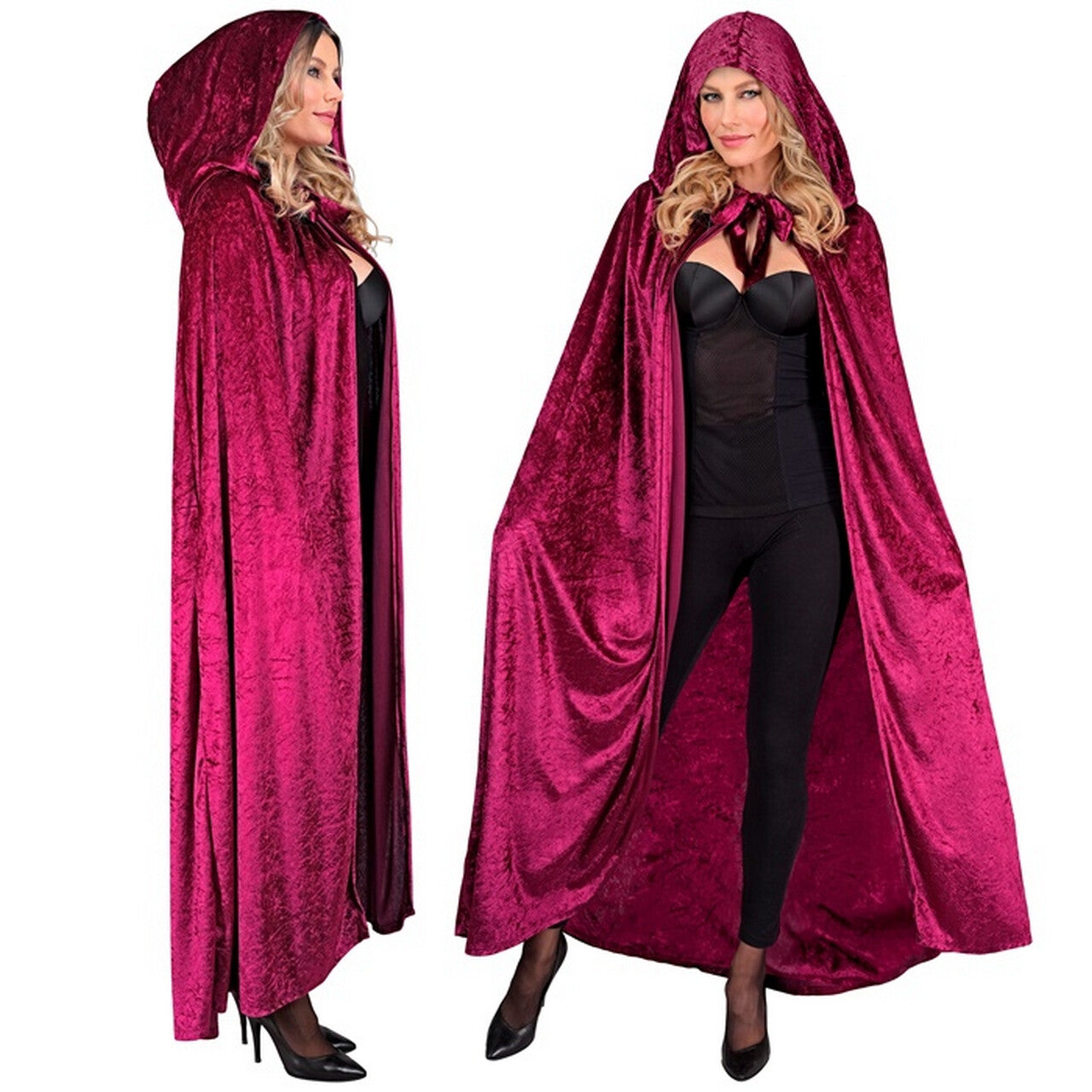 Op deze afbeelding zie je een Kostuums, van het merk Widmann. Fluwelen Cape Rood 140 Centimeter