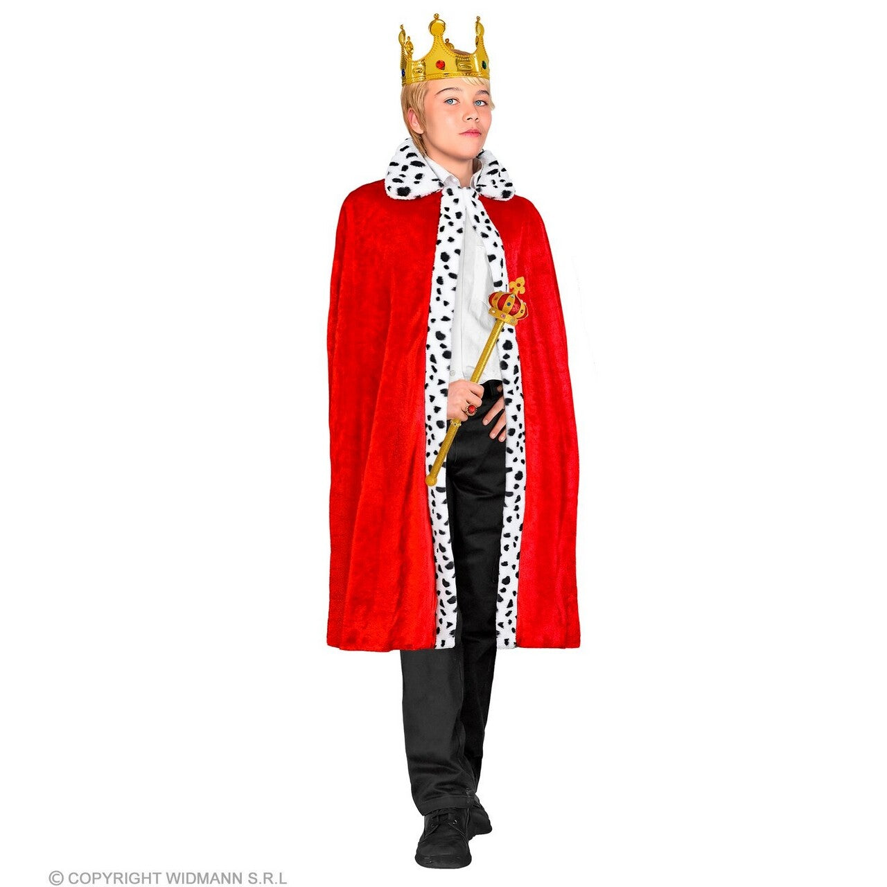 Op deze afbeelding zie je een Kostuums, van het merk Widmann. Rode Koninklijke Cape Kind Kind