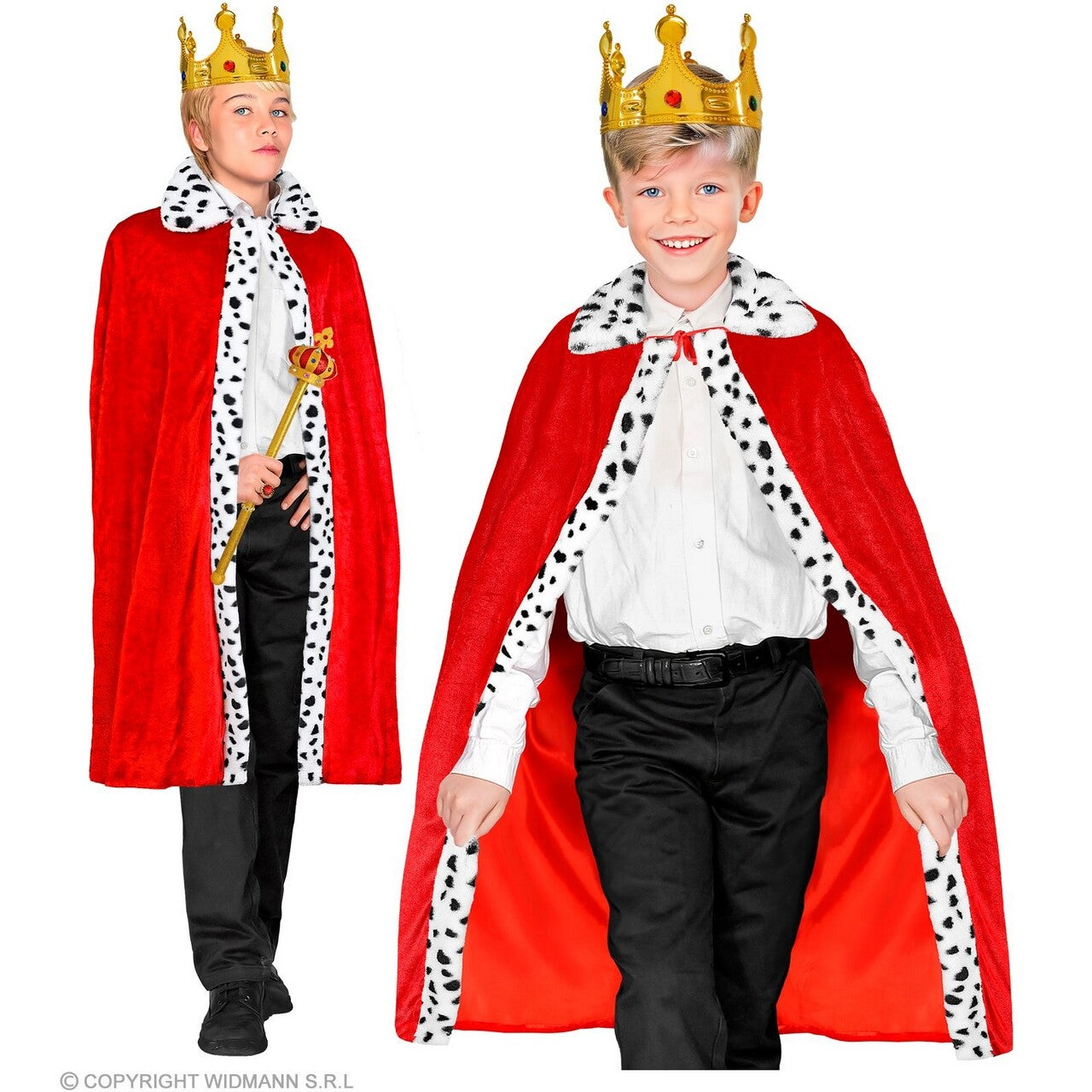 Op deze afbeelding zie je een Kostuums, van het merk Widmann. Rode Koninklijke Cape Kind Kind