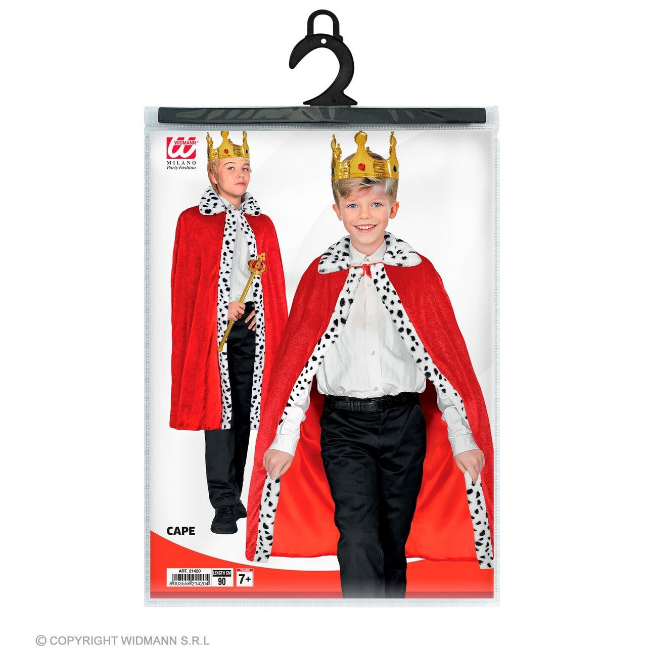 Op deze afbeelding zie je een Kostuums, van het merk Widmann. Rode Koninklijke Cape Kind Kind