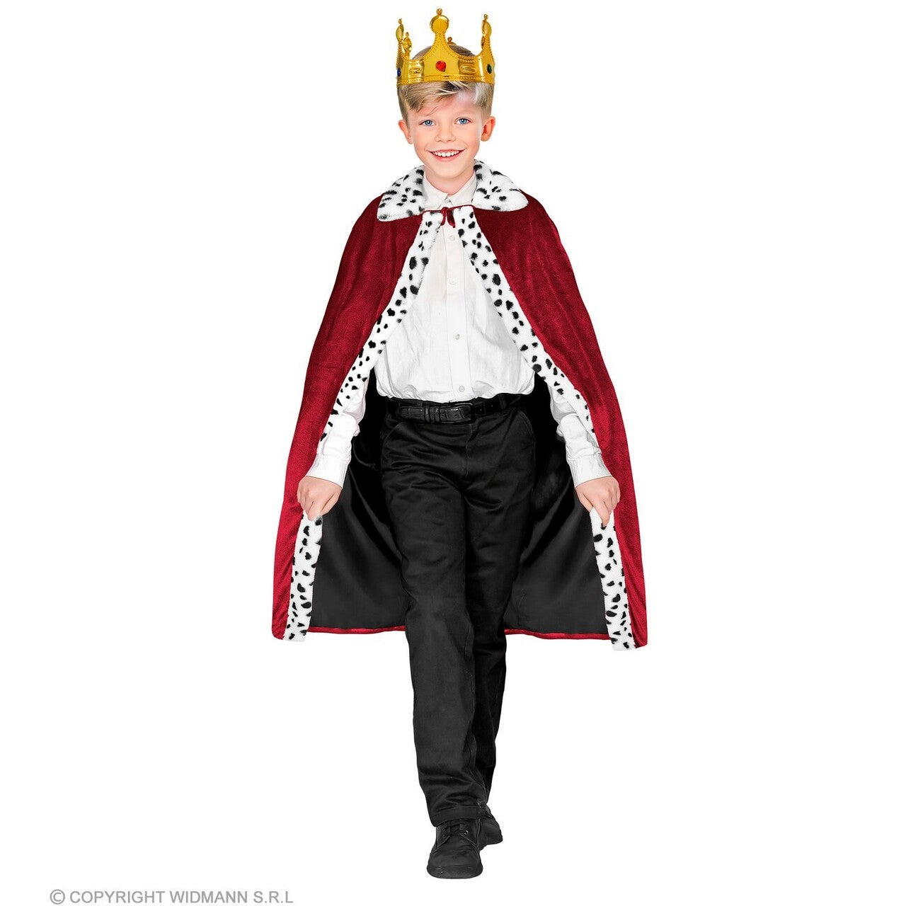 Op deze afbeelding zie je een Kostuums, van het merk Widmann. Donkerrode Koninklijk Cape Kind Kind