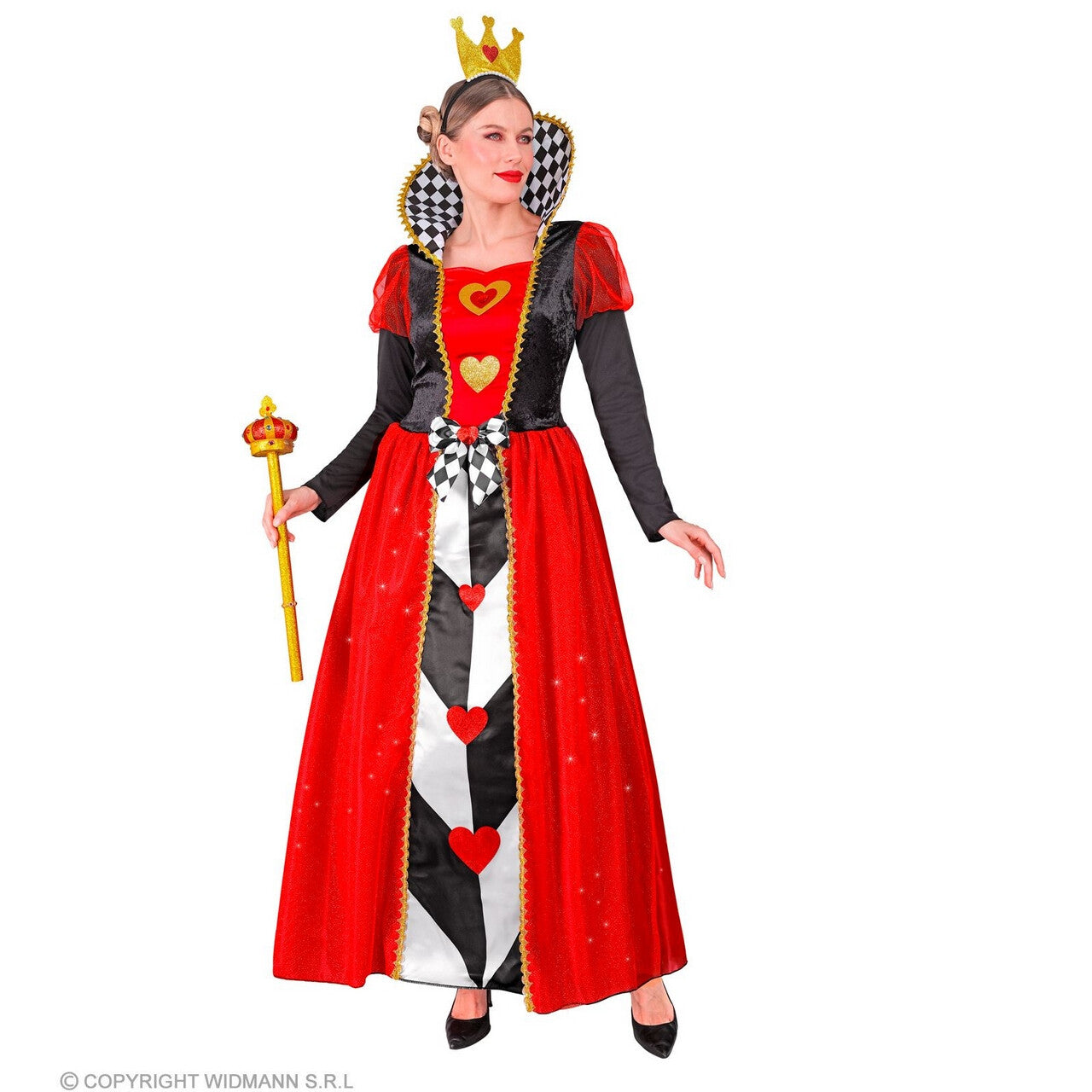 Op deze afbeelding zie je een Kostuums, van het merk Widmann. Hartenkoningin Game Of Hearts Vrouw Kostuum
