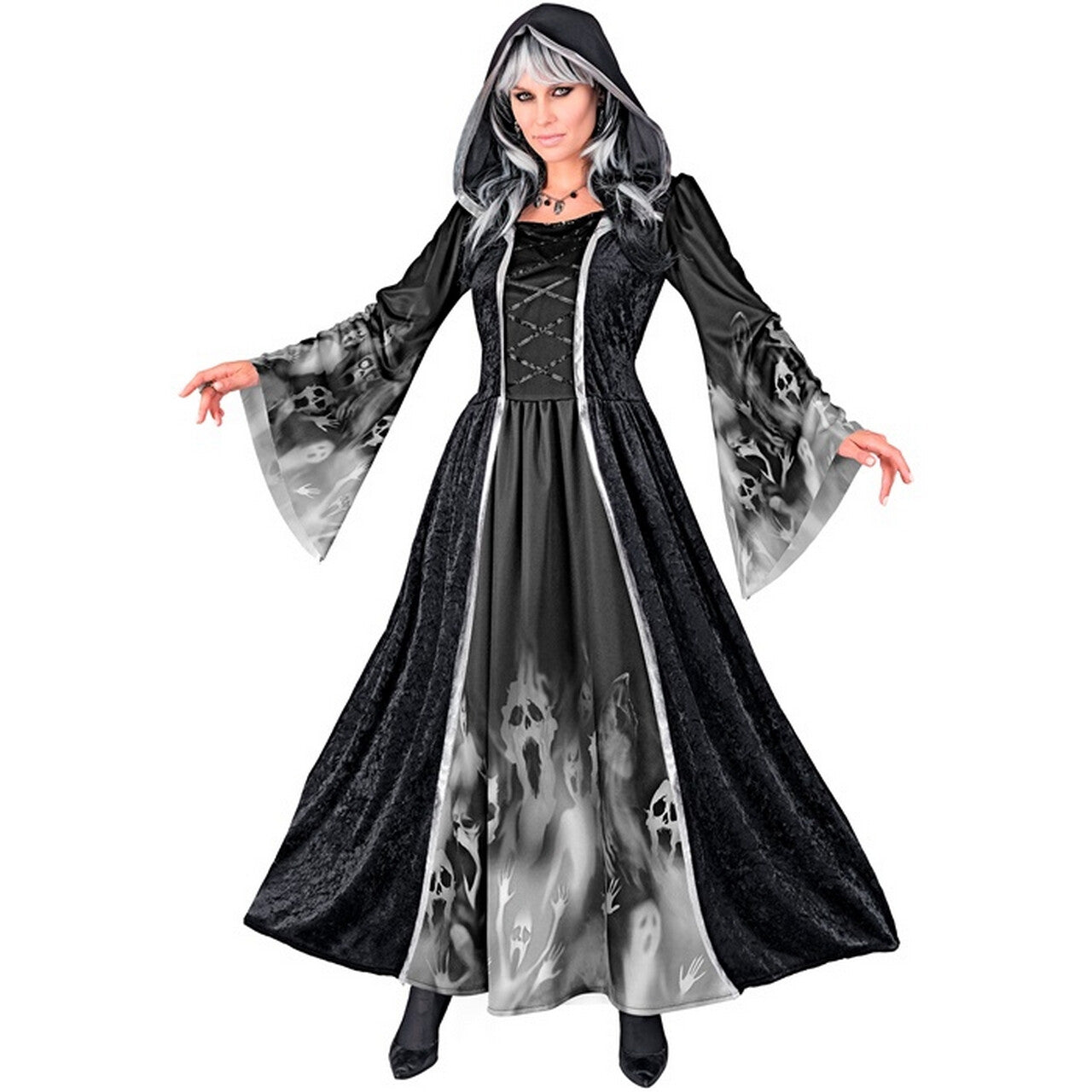 Op deze afbeelding zie je een Kostuums, van het merk Widmann. Screaming Souls Witch Vrouw Kostuum