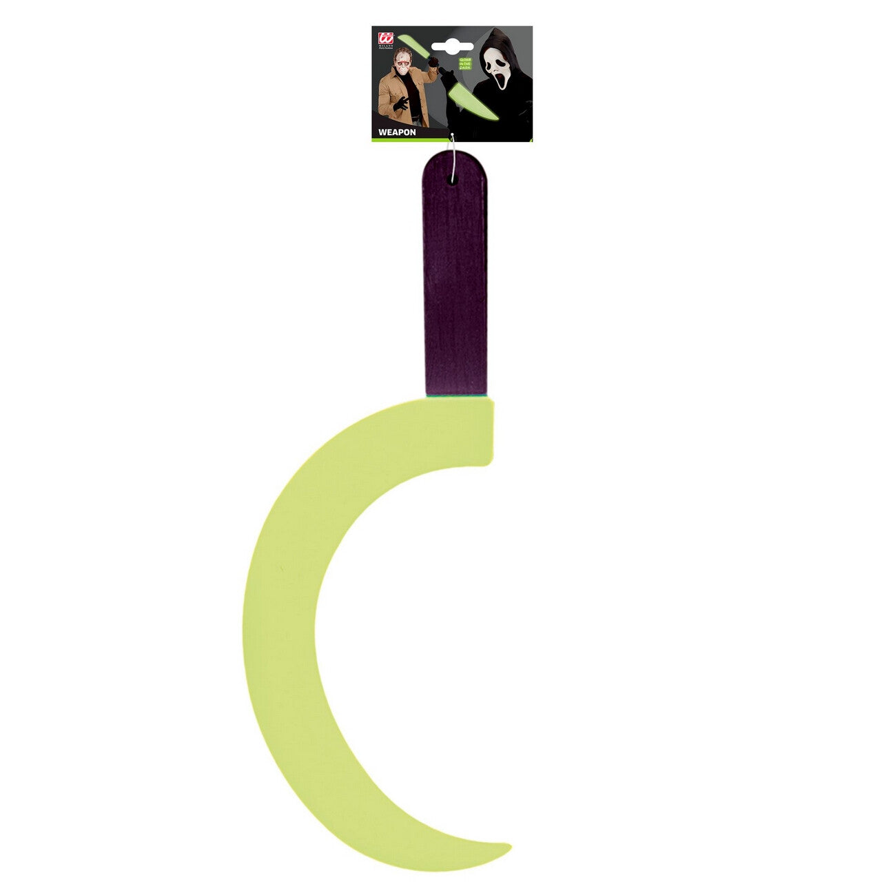 Op deze afbeelding zie je een Accessoires, van het merk Widmann. Glow In The Dark Sikkel 44 Centimeter