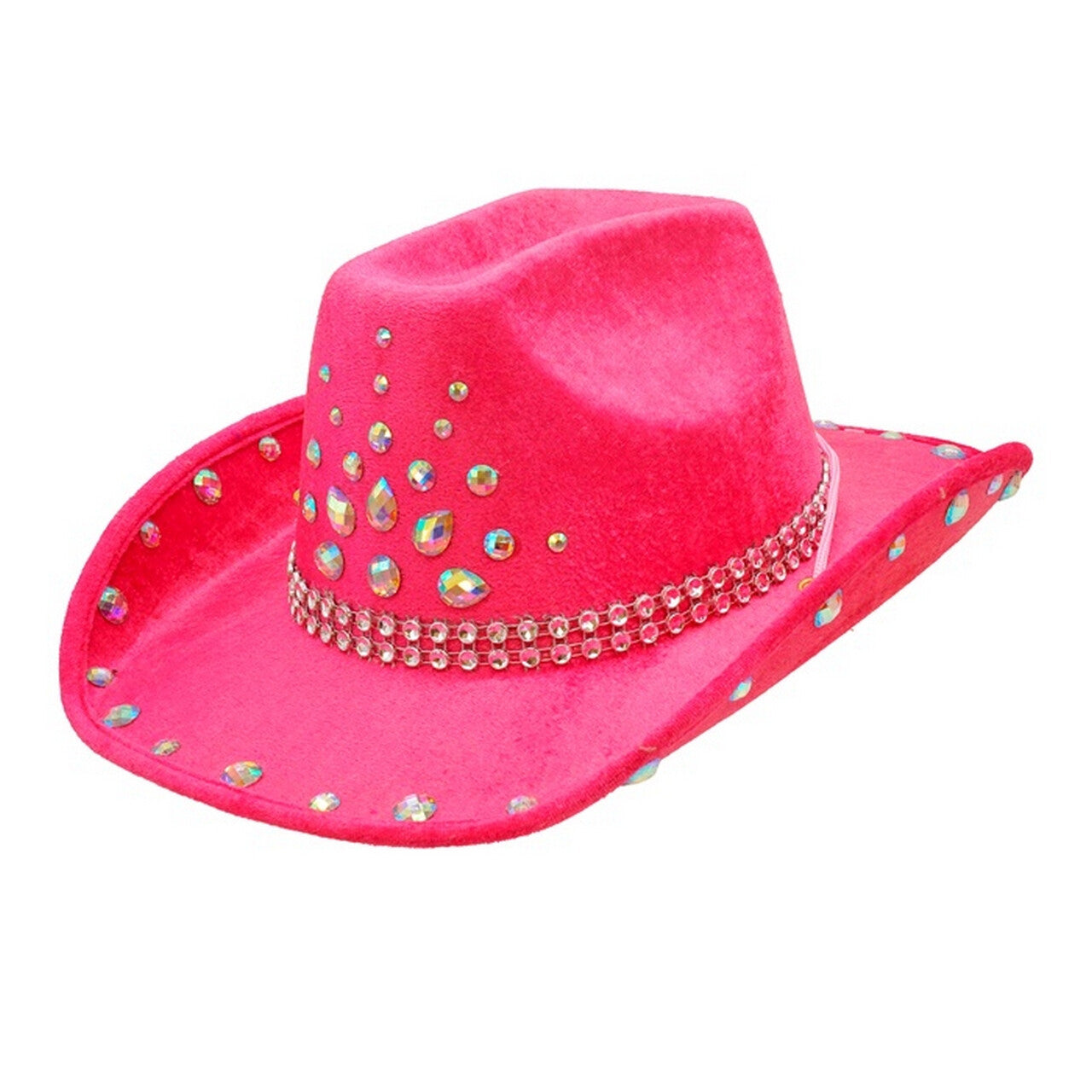Op deze afbeelding zie je een Accessoires, van het merk Widmann. Cowboy Hoed Madonna Roze Met Diamanten