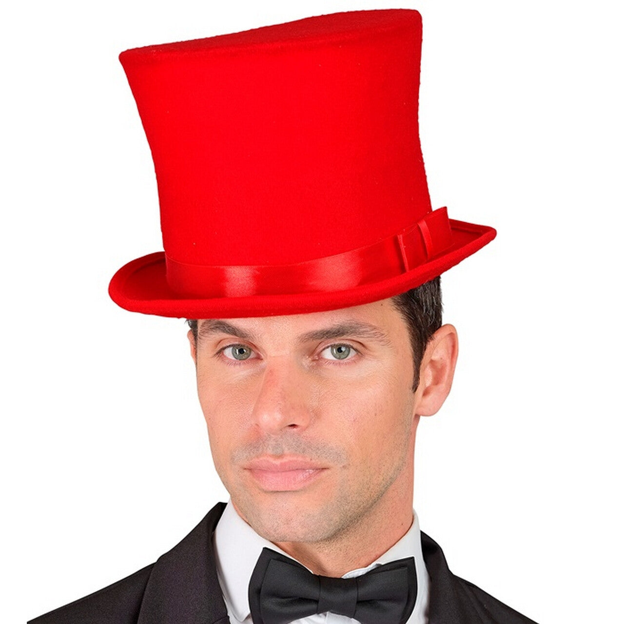 Op deze afbeelding zie je een Accessoires, van het merk Widmann. Hoge Deftige Hoed Rood