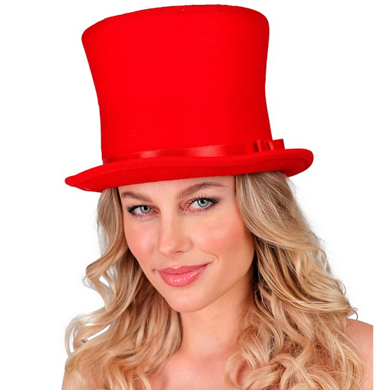 Op deze afbeelding zie je een Accessoires, van het merk Widmann. Hoge Deftige Hoed Rood