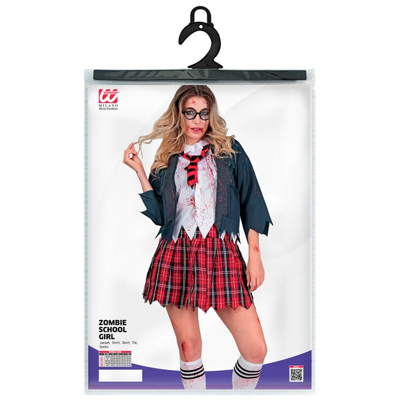Op deze afbeelding zie je een Kostuums, van het merk Widmann. Zombie Student Dora Vrouw Kostuum