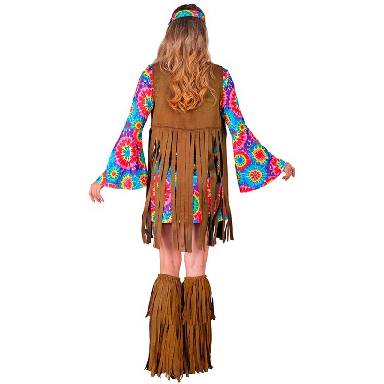 Op deze afbeelding zie je een Kostuums, van het merk Widmann. Hippie Peggy Peace Vrouw Kostuum