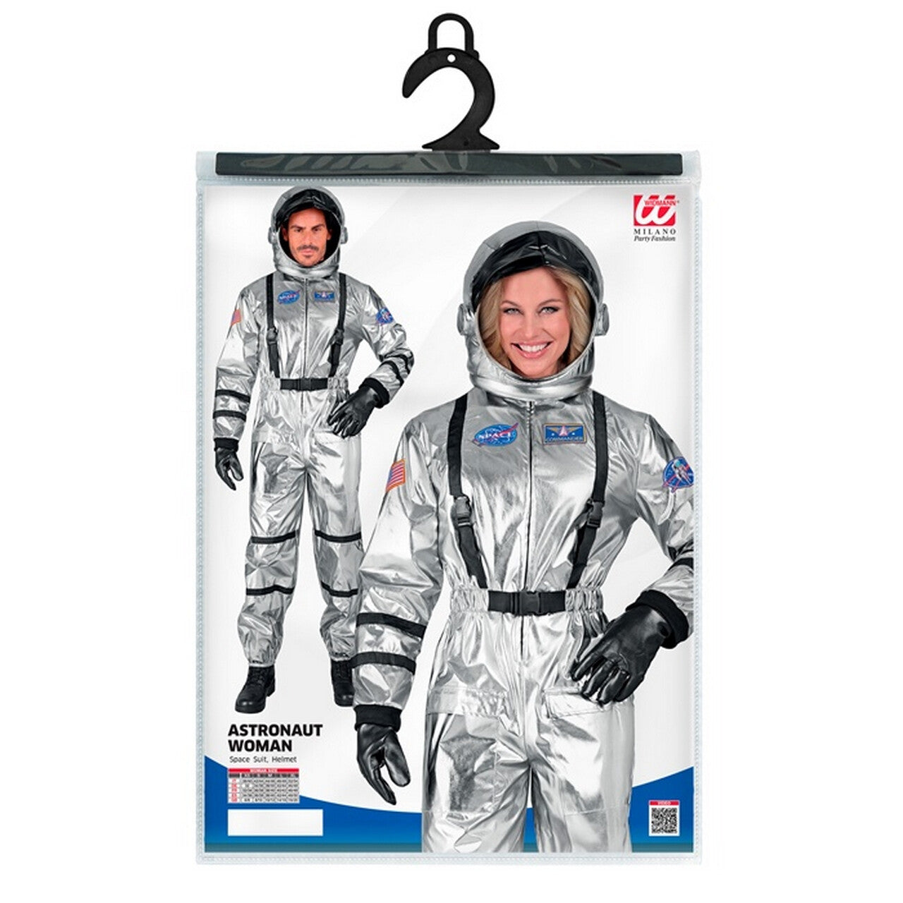Op deze afbeelding zie je een Kostuums, van het merk Widmann. Astronaut Silver Moon Vrouw Kostuum