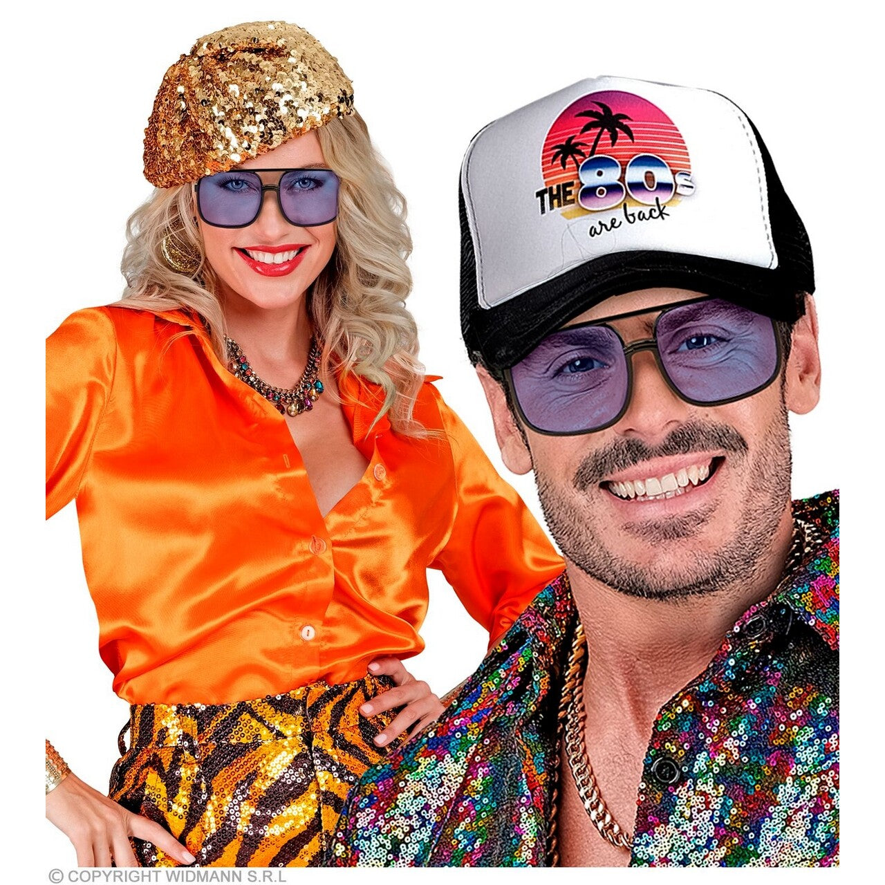 Op deze afbeelding zie je een Accessoires, van het merk Widmann. 90s Bril Hip Hop Zwart Met Blauw Glas