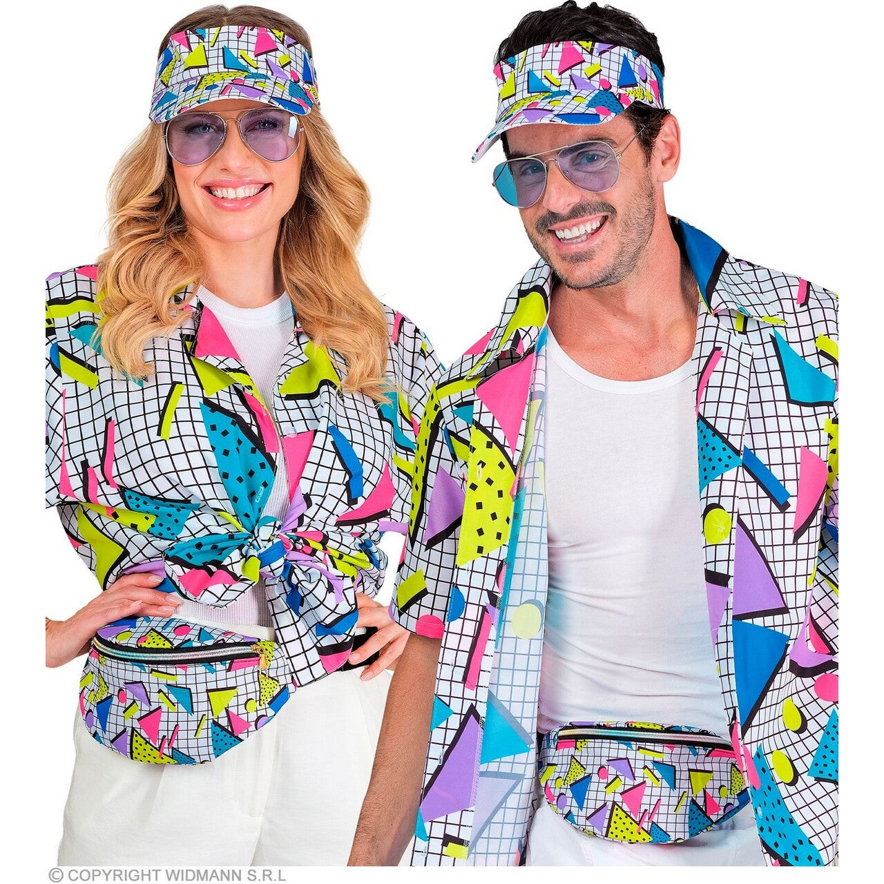 Op deze afbeelding zie je een Accessoires, van het merk Widmann. 80s Zonneklep En Heuptasje Funky Fashion