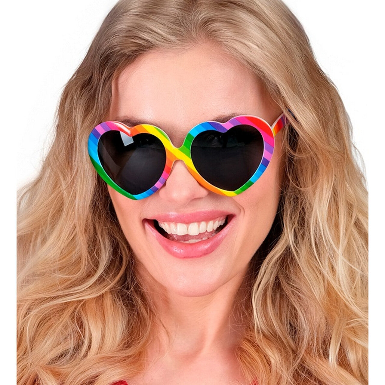 Op deze afbeelding zie je een Accessoires, van het merk Widmann. Rainbow Love Bril