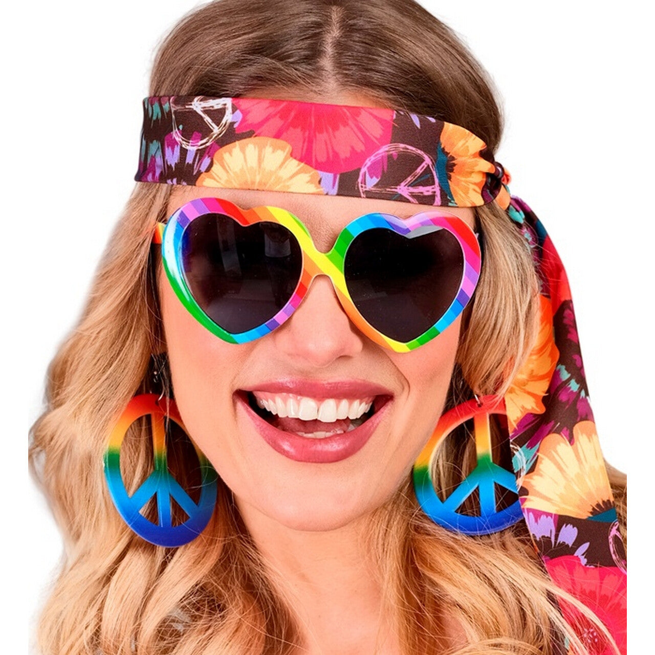 Op deze afbeelding zie je een Accessoires, van het merk Widmann. Rainbow Love Bril