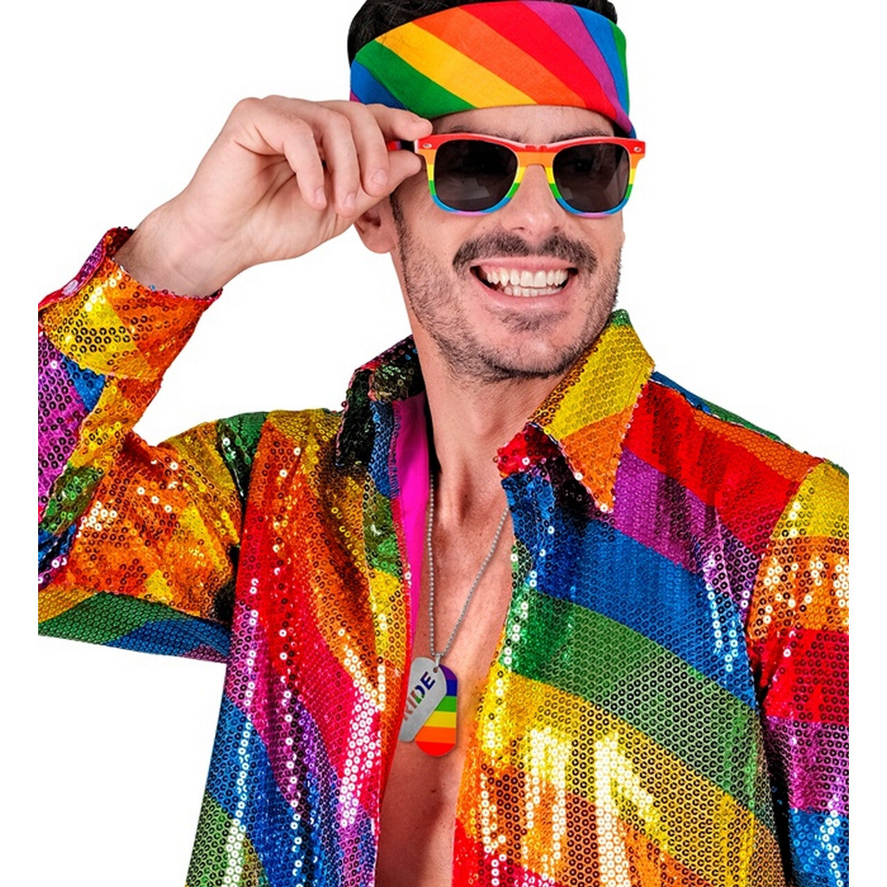 Op deze afbeelding zie je een Accessoires, van het merk Widmann. Ketting Rainbow Pride
