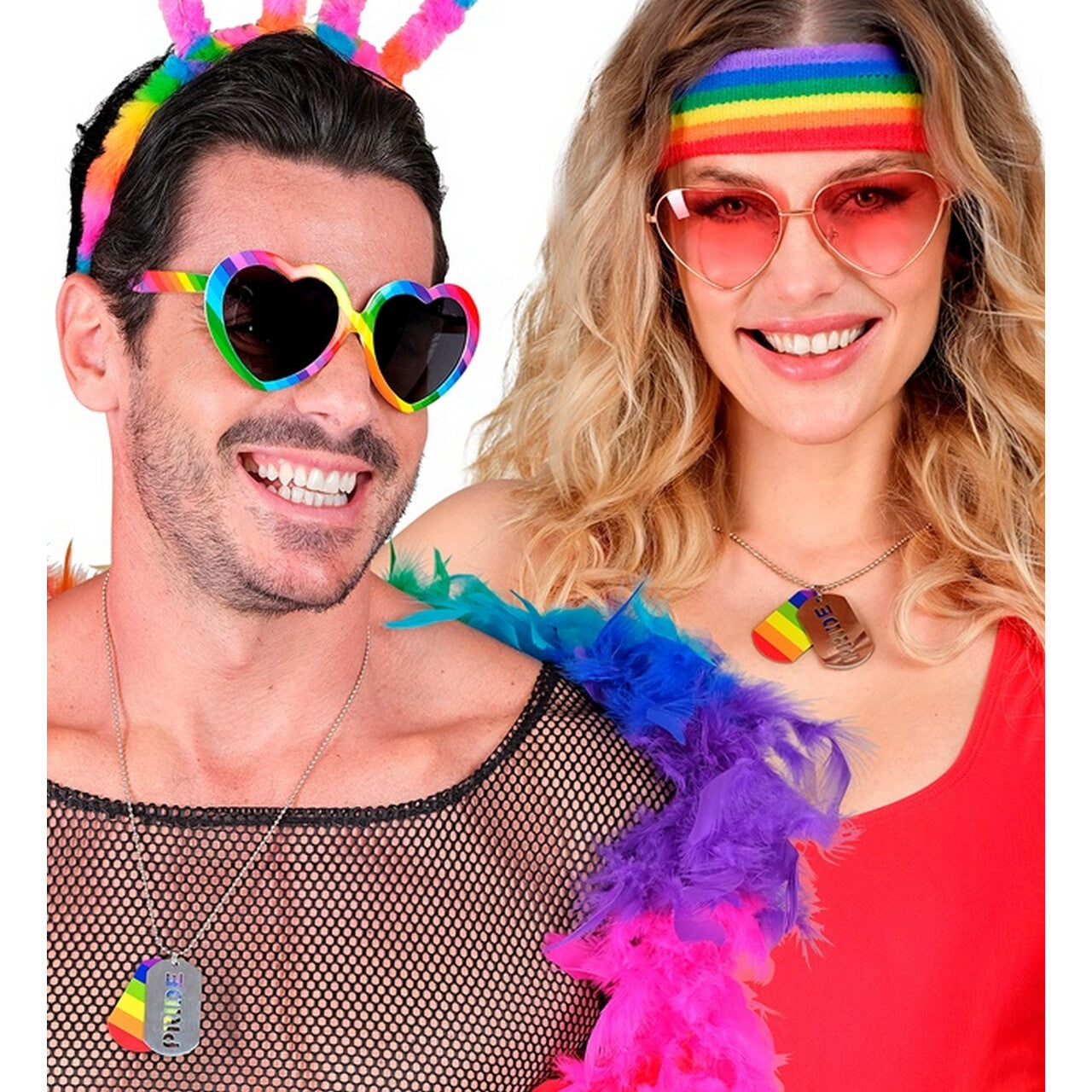Op deze afbeelding zie je een Accessoires, van het merk Widmann. Ketting Rainbow Pride