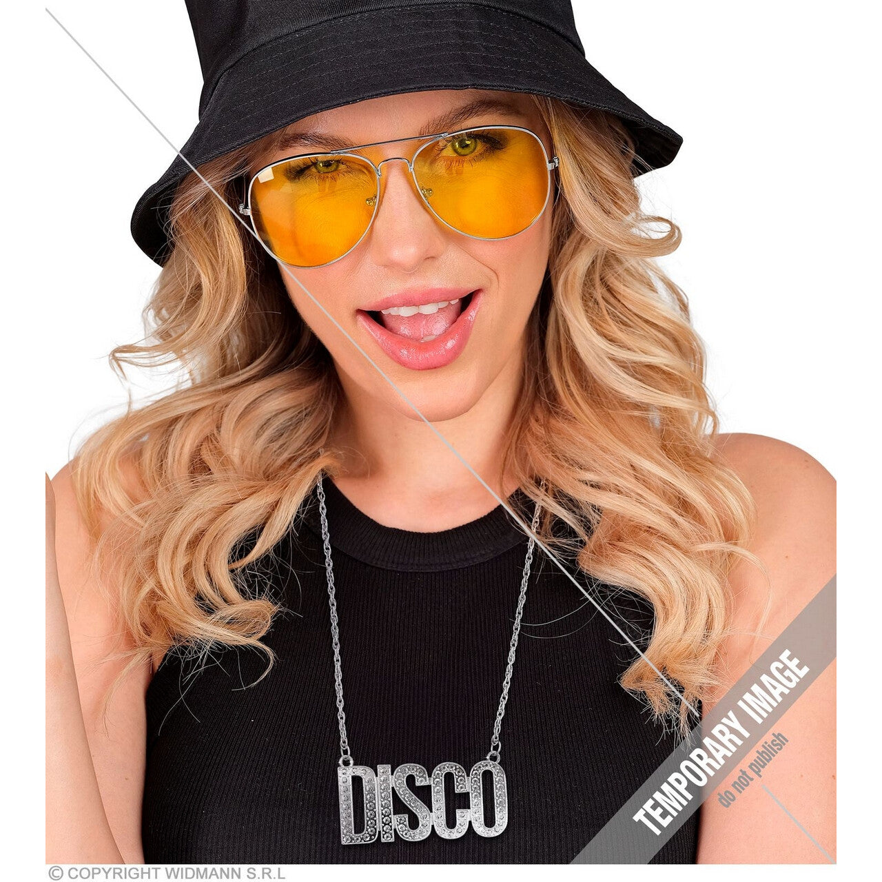 Op deze afbeelding zie je een Accessoires, van het merk Widmann. Ketting Disco Zilver 65 Cm