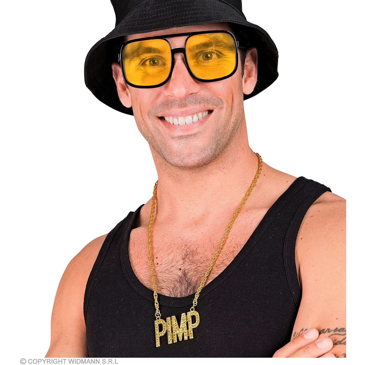 Op deze afbeelding zie je een Accessoires, van het merk Widmann. Ketting Pimp Goud 65 Cm