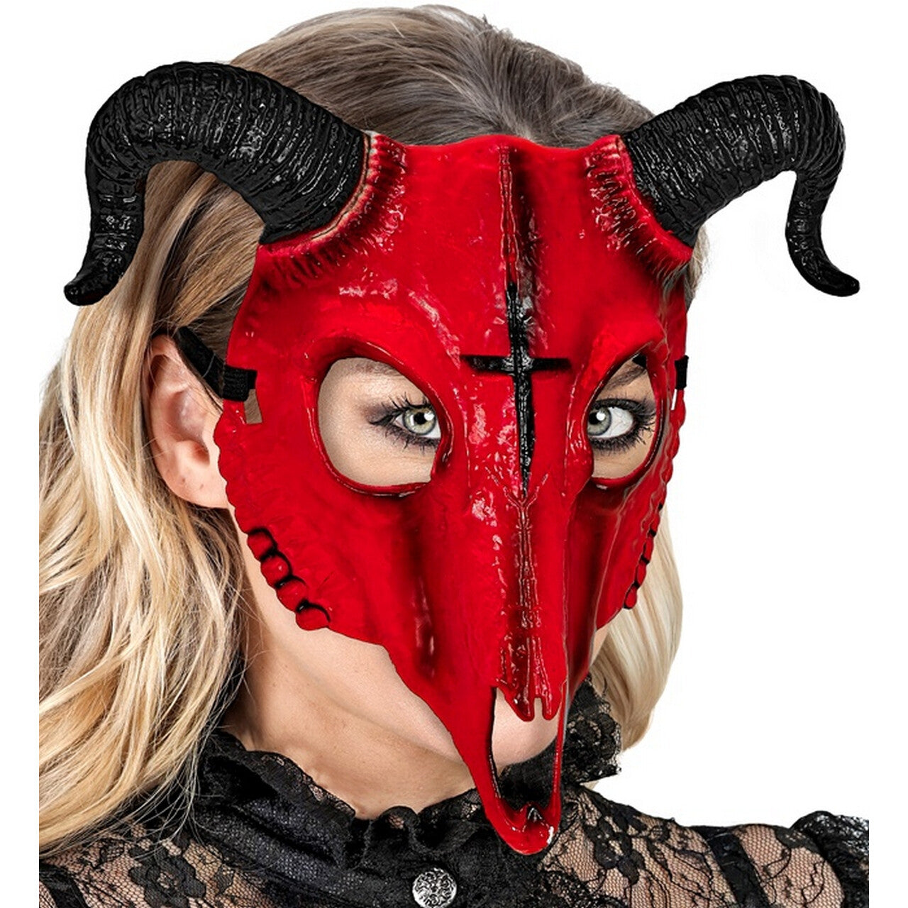 Op deze afbeelding zie je een Accessoires, van het merk Widmann. Masker Satanische Ram