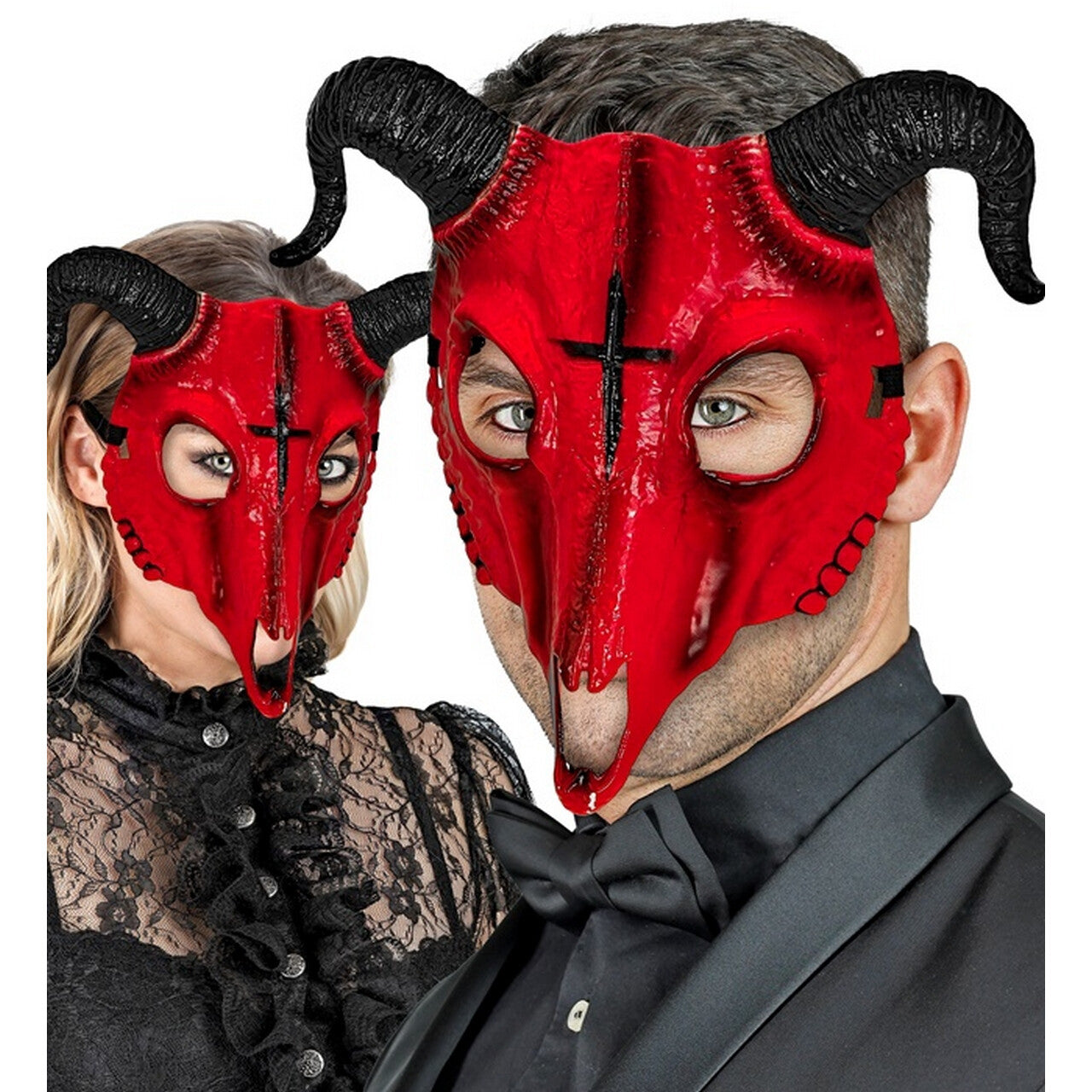 Op deze afbeelding zie je een Accessoires, van het merk Widmann. Masker Satanische Ram