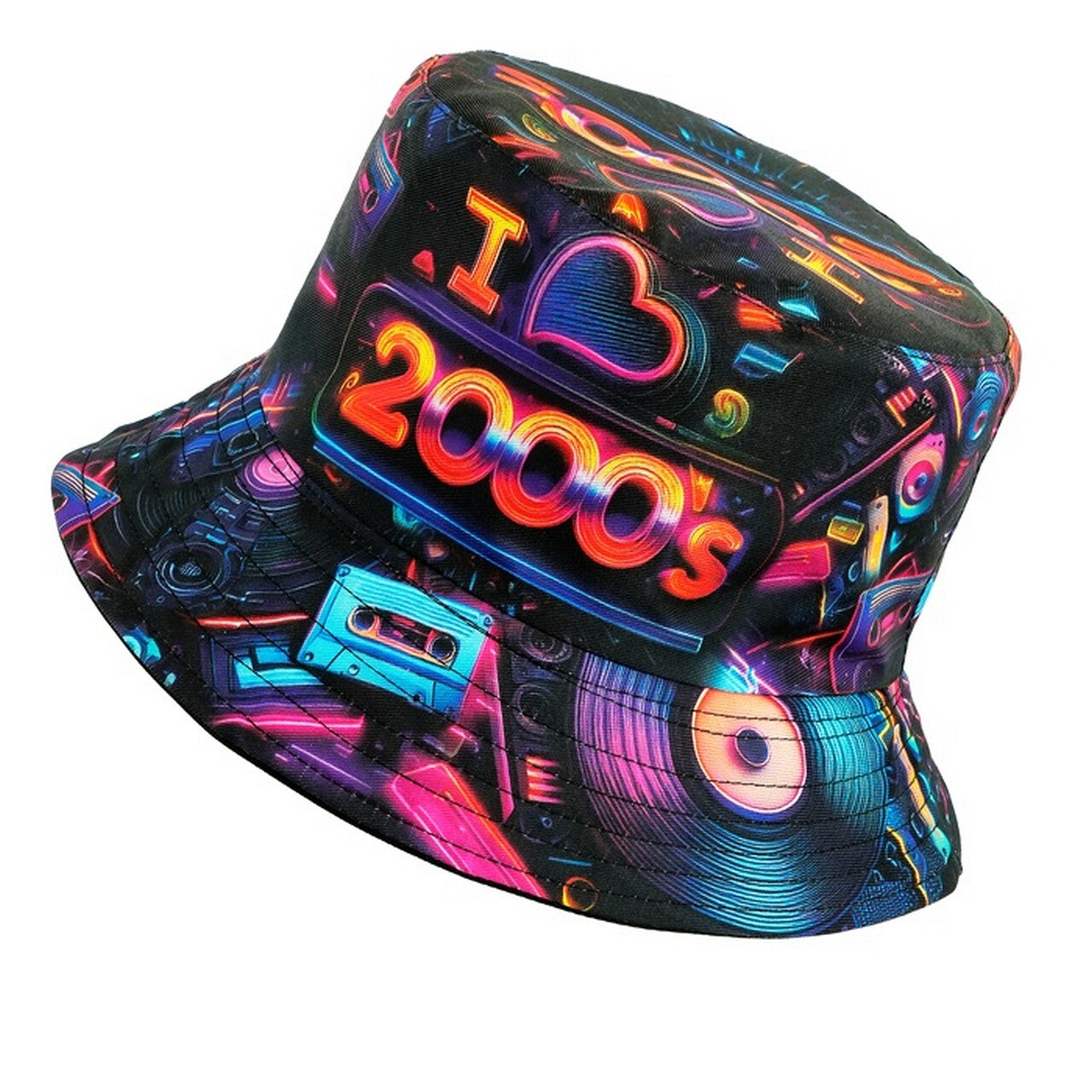 Op deze afbeelding zie je een Accessoires, van het merk Widmann. Bucket Hat I Love 2000 S