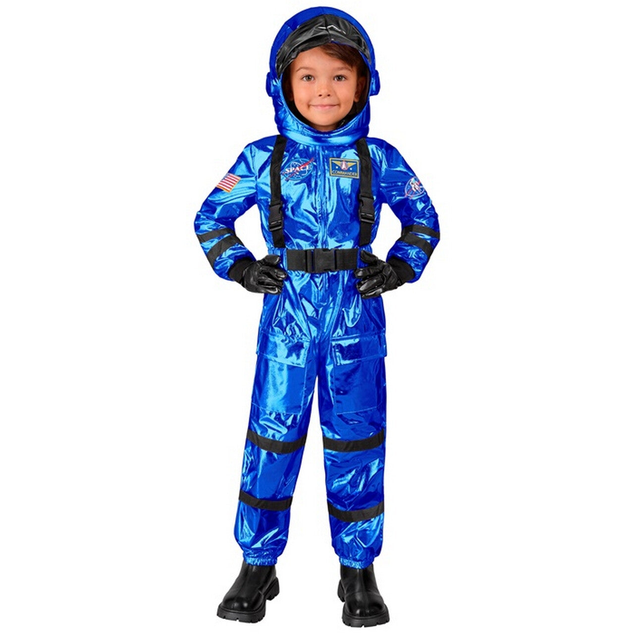 Op deze afbeelding zie je een Kostuums, van het merk Widmann. Blauwe Astronaut Blue Origin Kind Kostuum