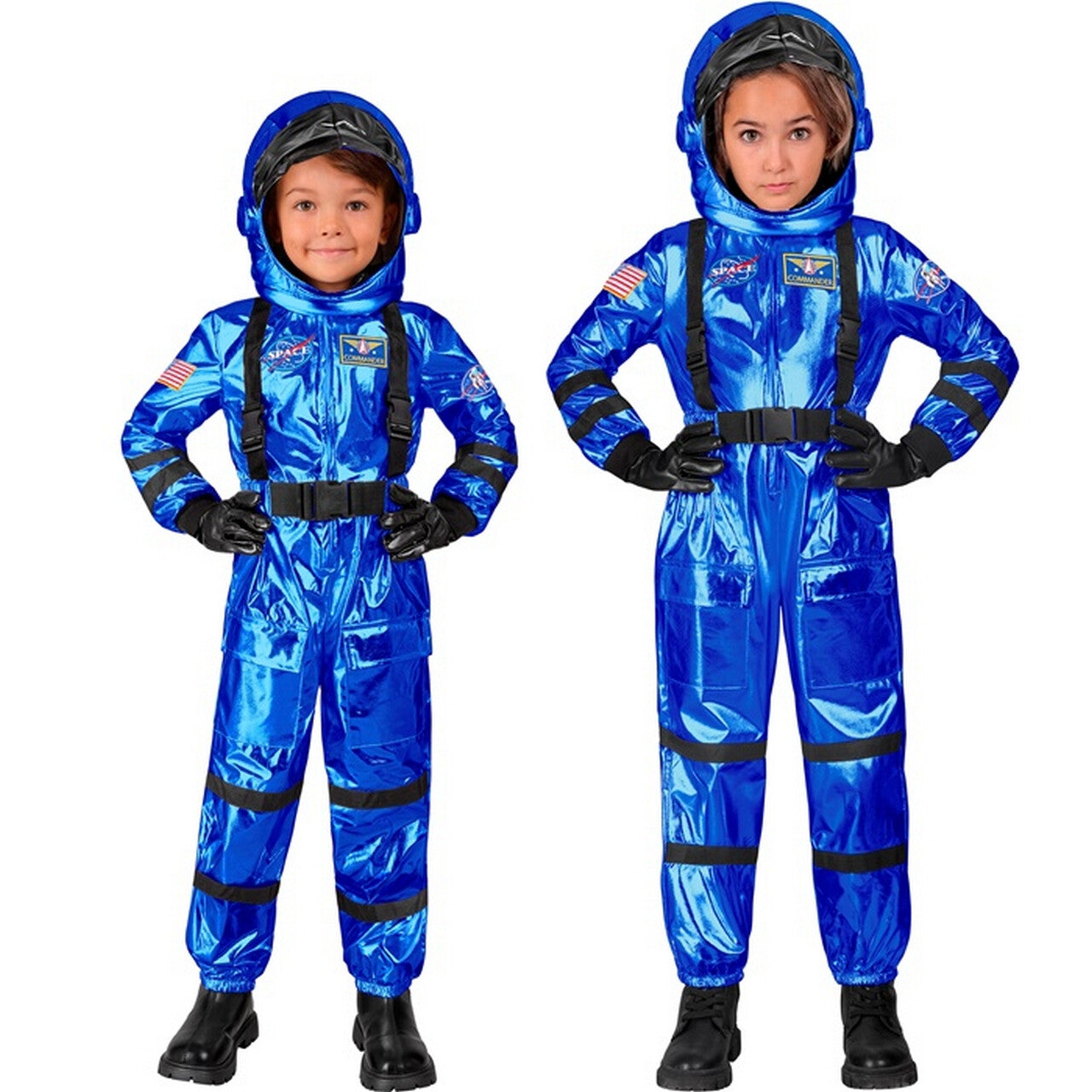 Op deze afbeelding zie je een Kostuums, van het merk Widmann. Blauwe Astronaut Blue Origin Kind Kostuum