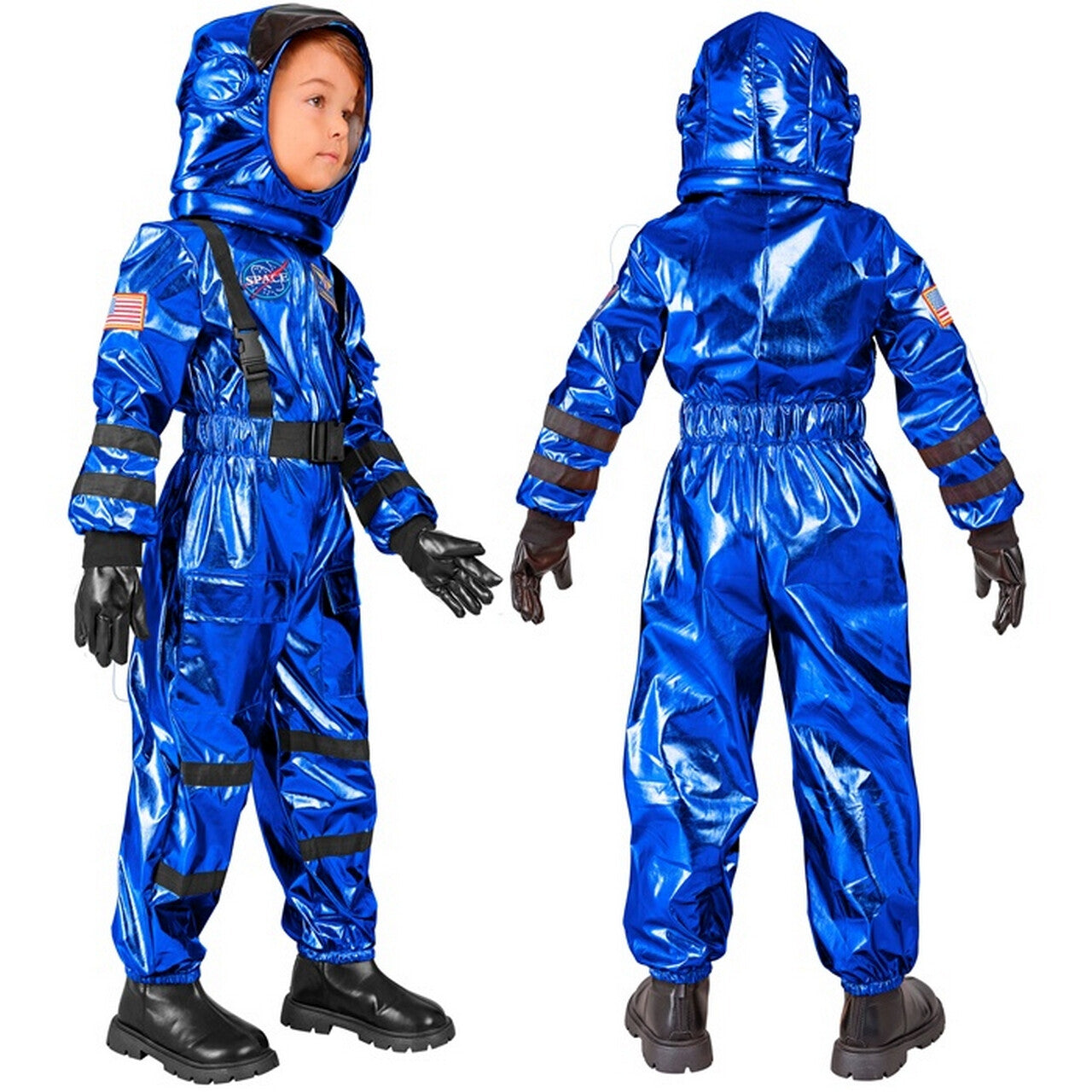 Op deze afbeelding zie je een Kostuums, van het merk Widmann. Blauwe Astronaut Blue Origin Kind Kostuum