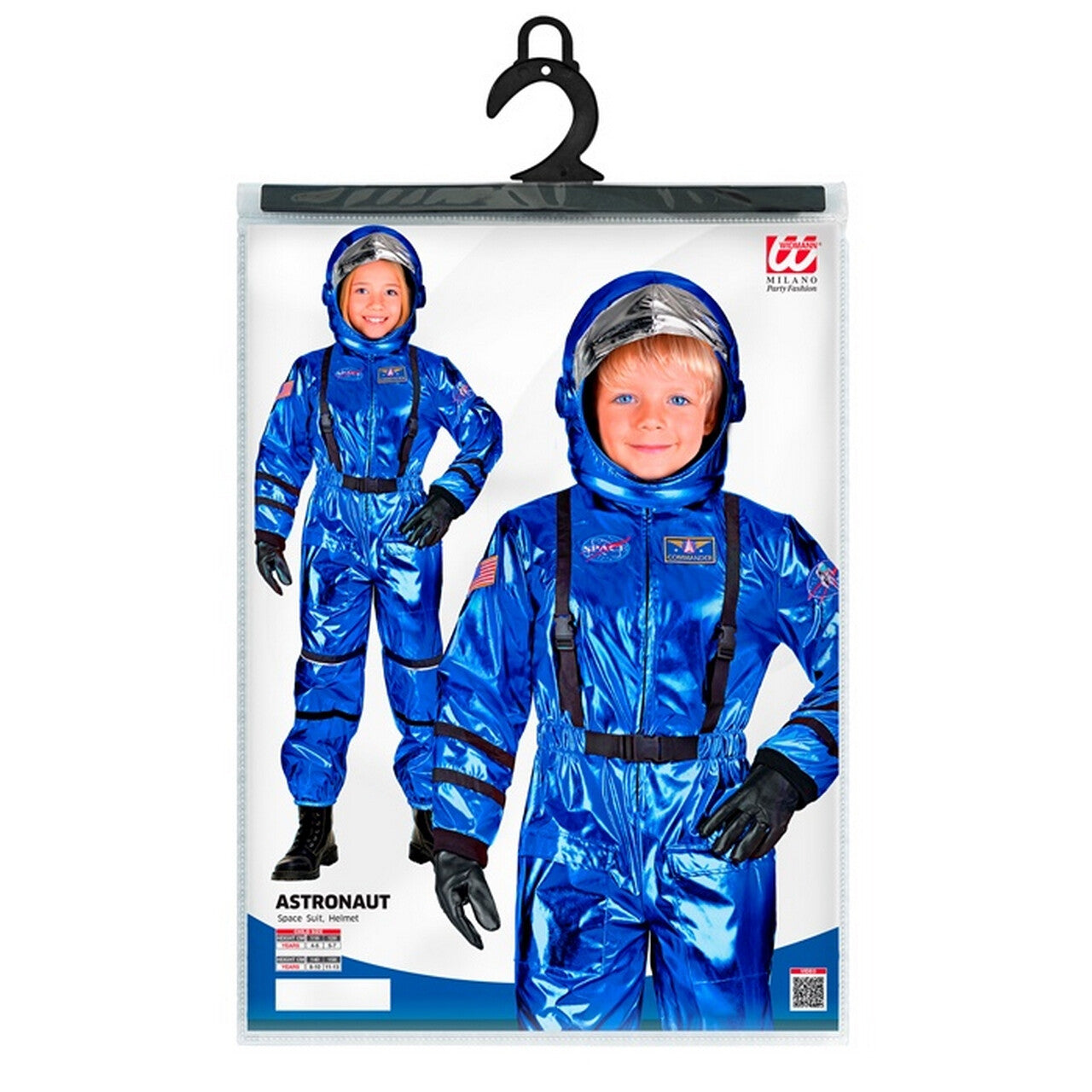 Op deze afbeelding zie je een Kostuums, van het merk Widmann. Blauwe Astronaut Blue Origin Kind Kostuum